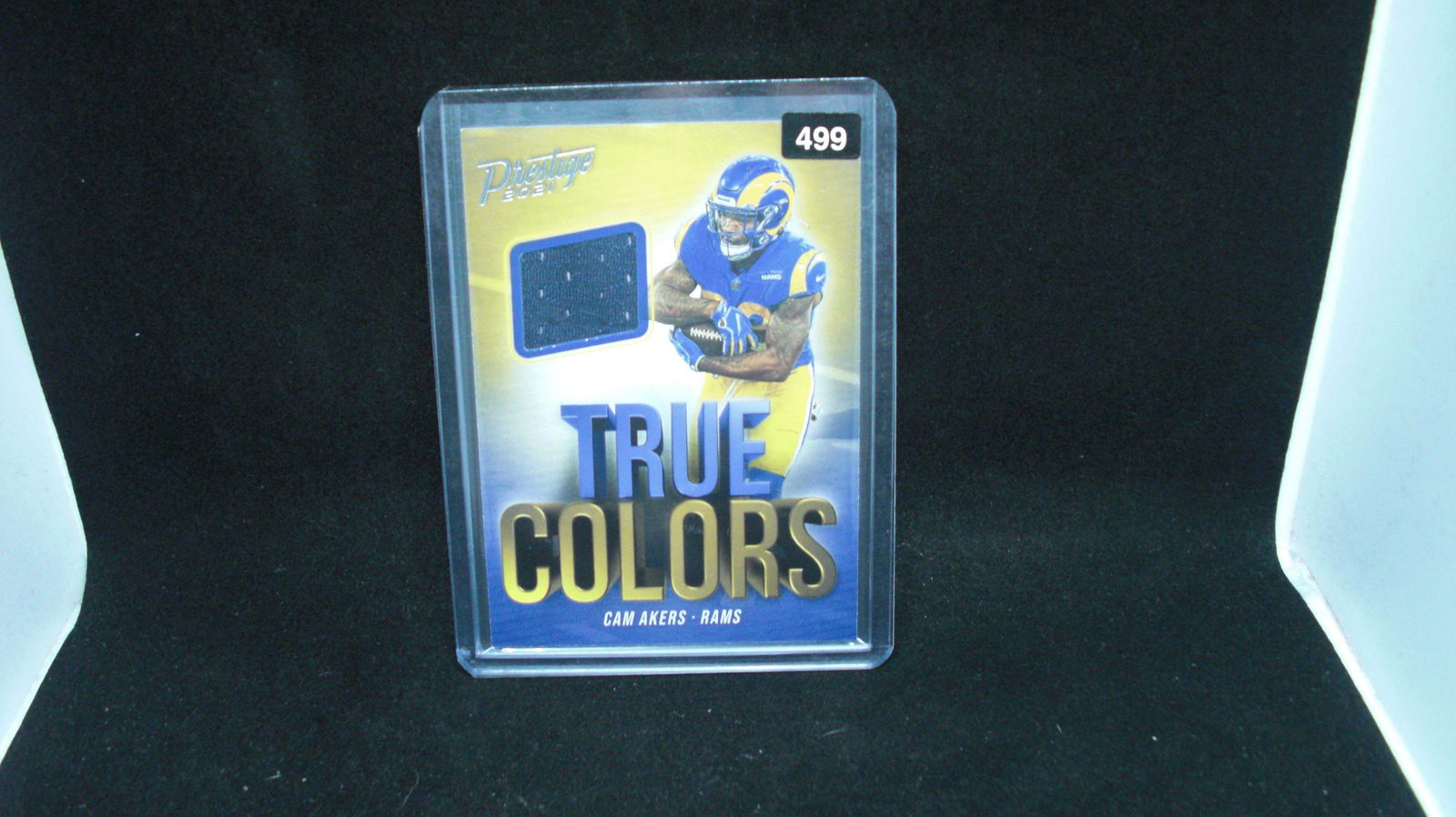 Cam Akers true colors jersey card: in top loader