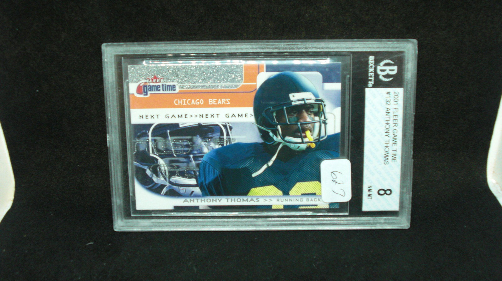 beckett graded 8 anthony thomas game time: in top loader