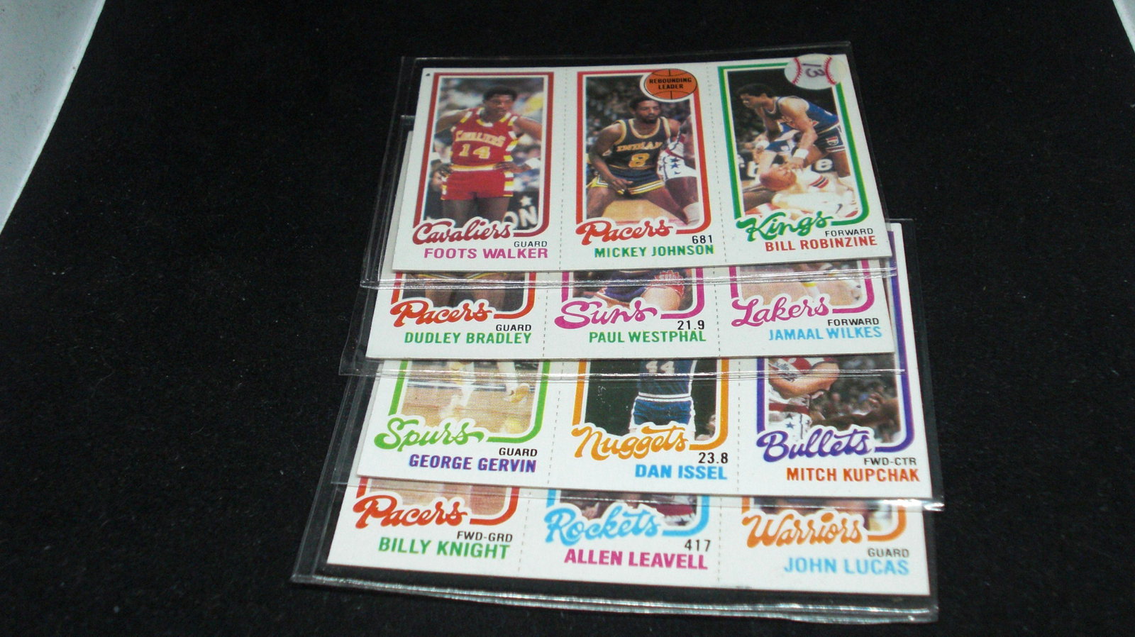 lot of 5 1980-81 topps basketball cards: with john lucas billy knight and mickey johnson