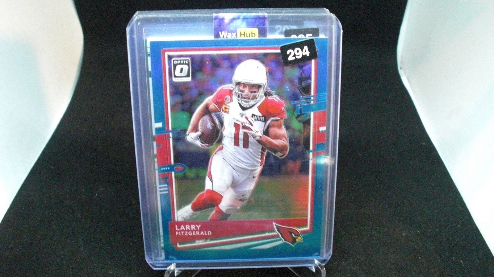 larry fitzgerald blue optic 229/299: in top loader
