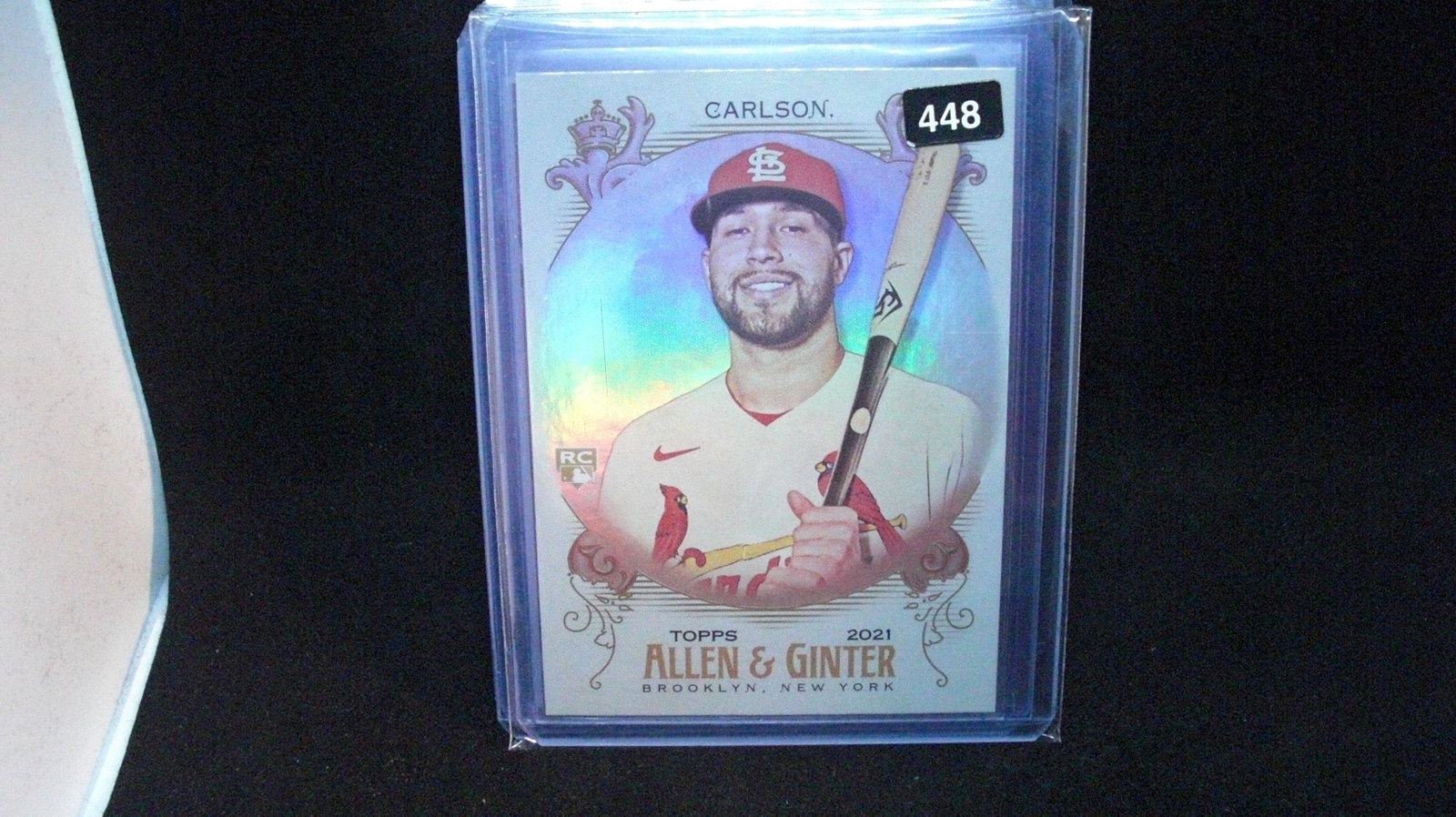 Dylan Carlson Cardinals foil rookie card: in top loader