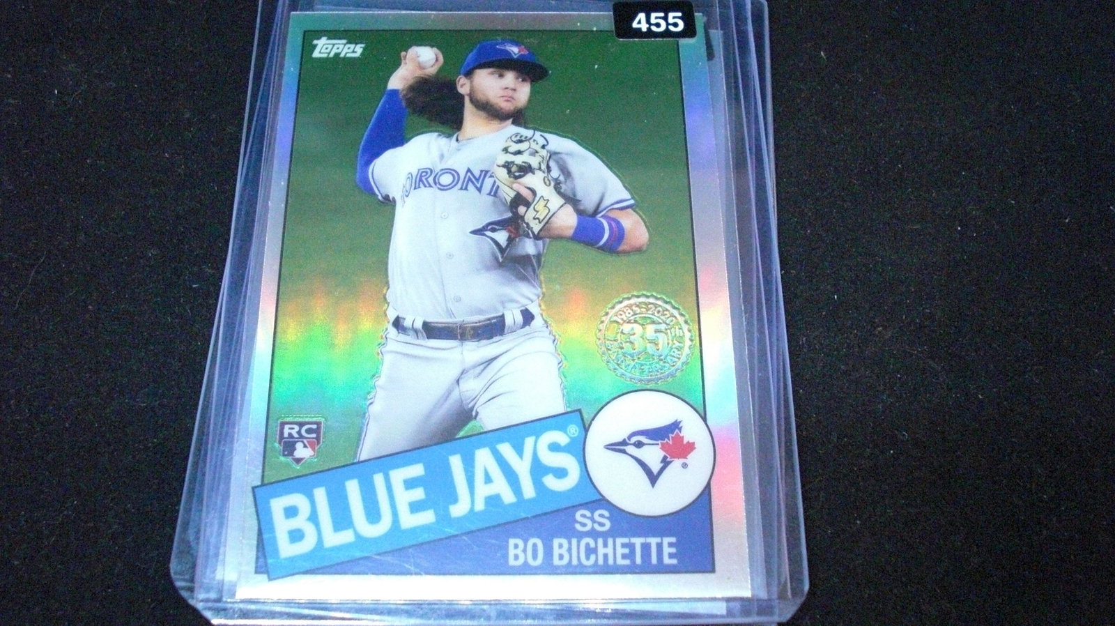 Bo bichette Blue Jays rookie card: in top loader