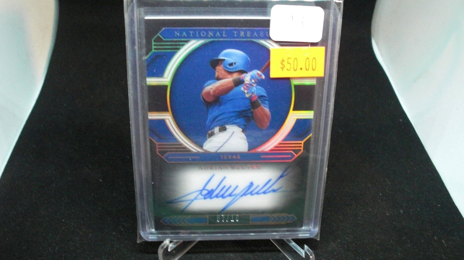 adrian beltre national treasures sp auto 07/10: in top loader