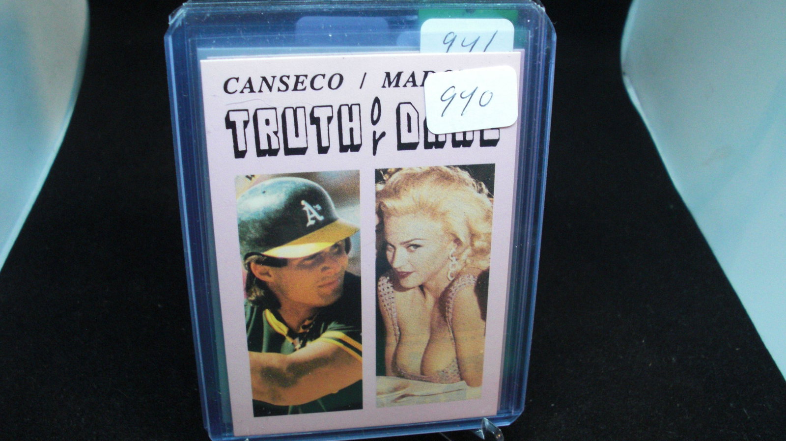 jose canseco & madonna truth or dare card: in top loader