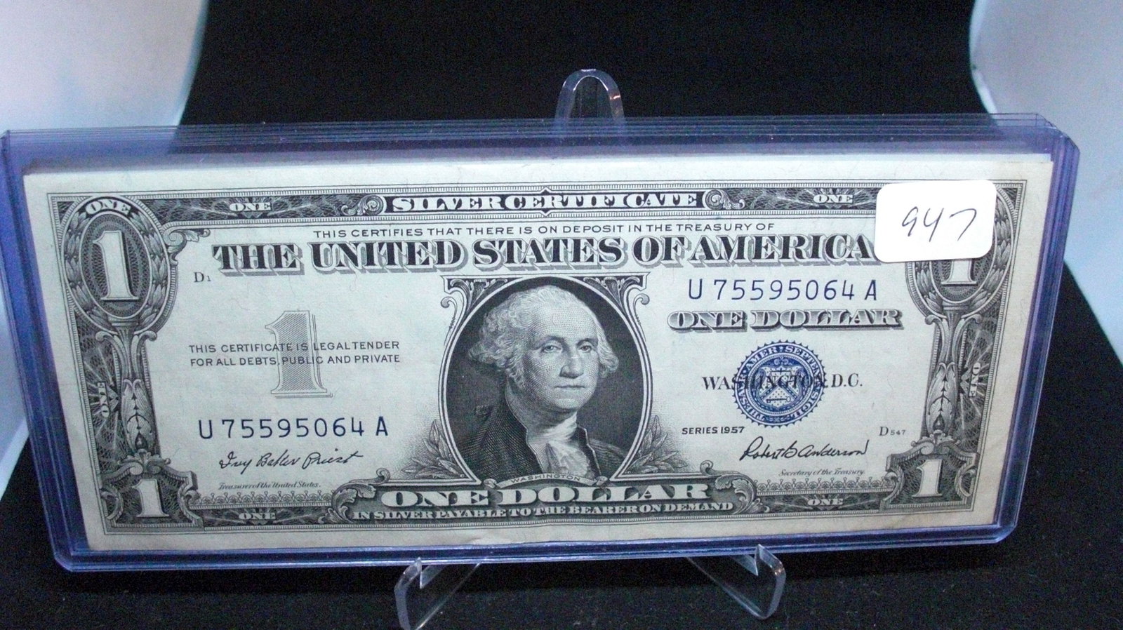 1957 series silver certificate: sharp note