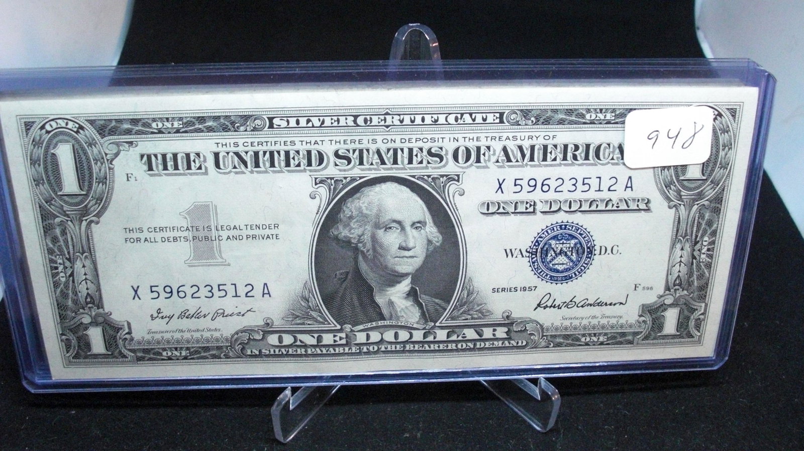 1957 series silver certificate: sharp note