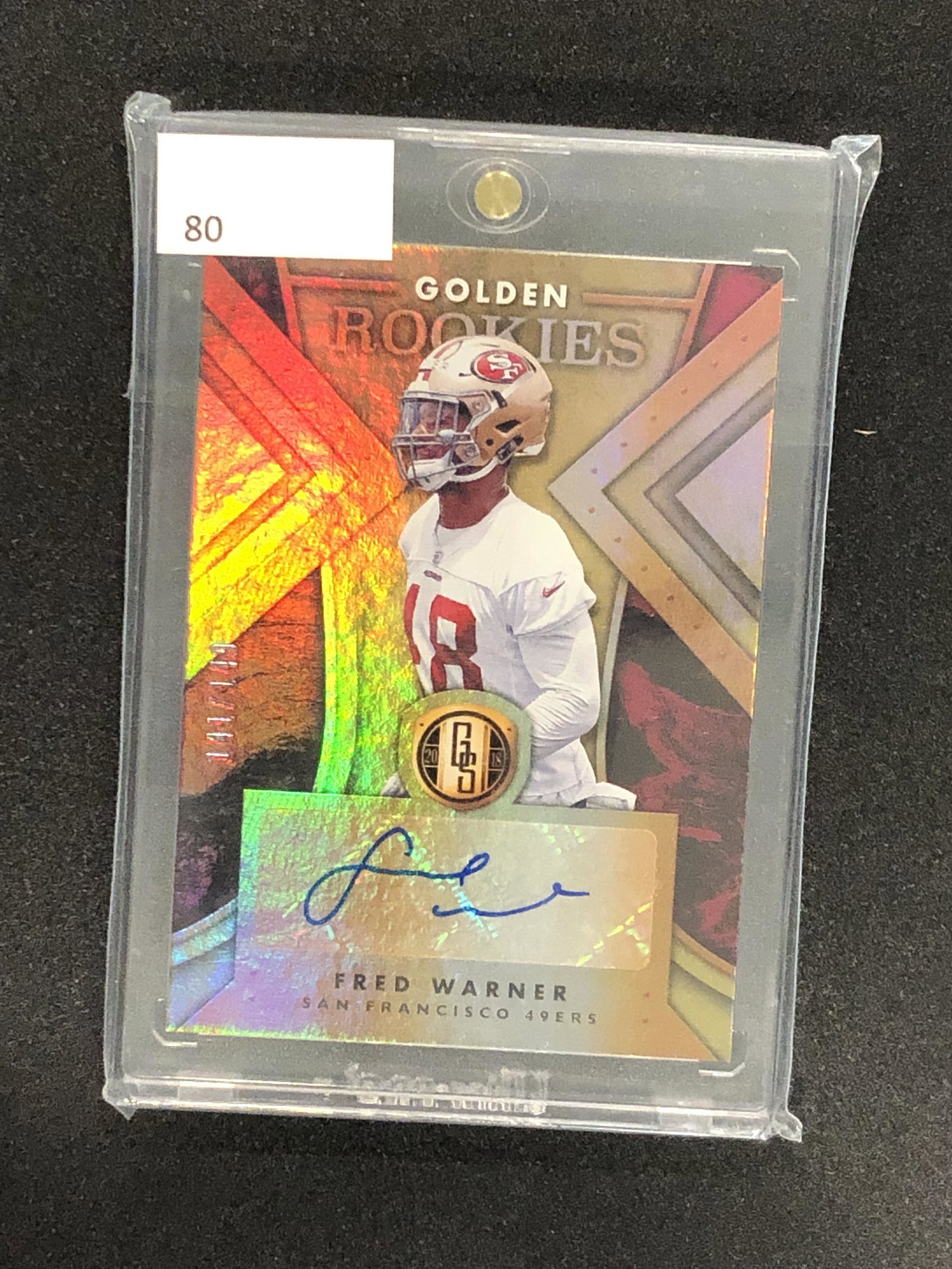 Fred Warner golden rookies auto 141/149: Fred Warner golden rookies auto 141/149