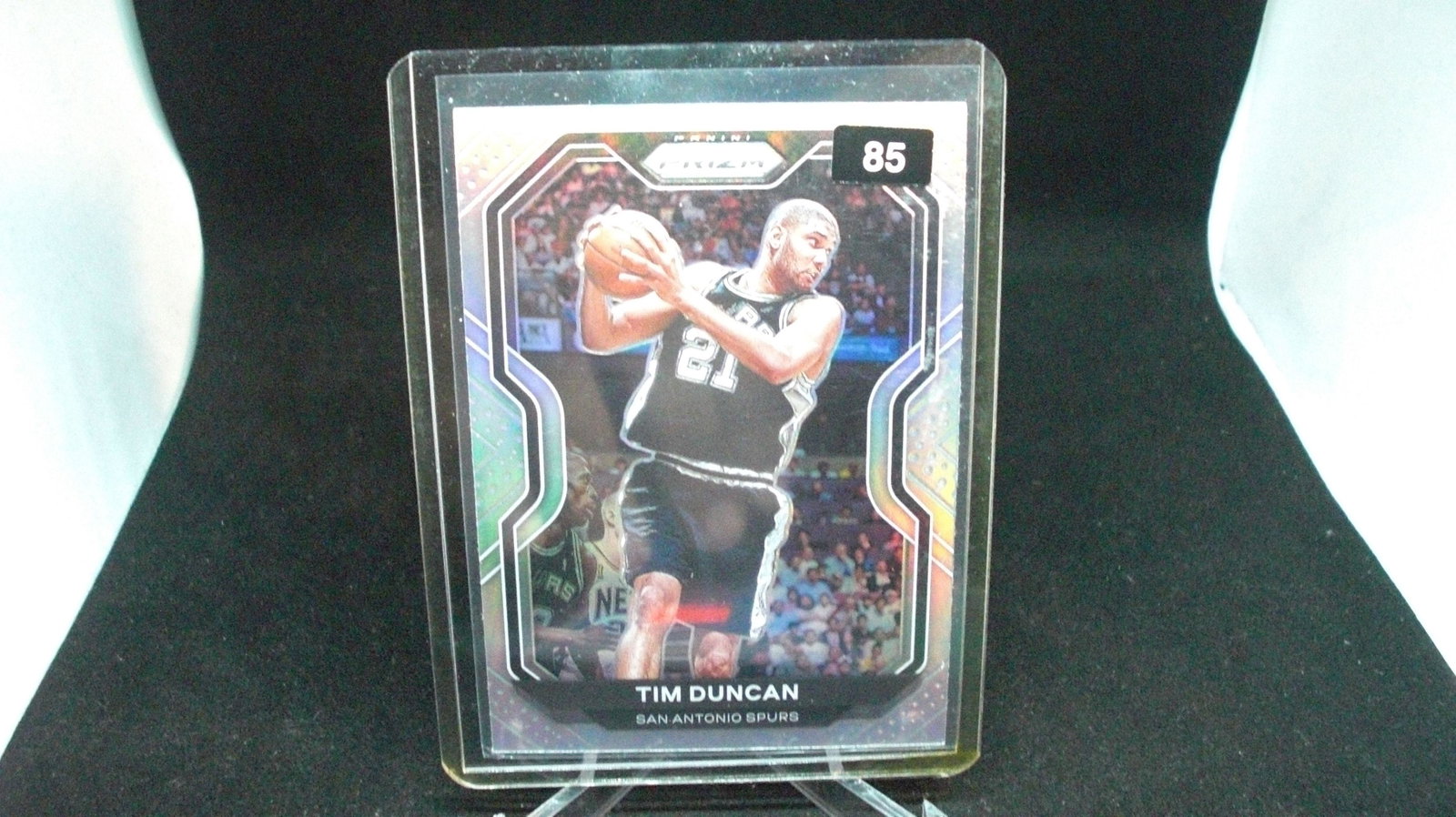 tim duncan silver prizm: in top loader