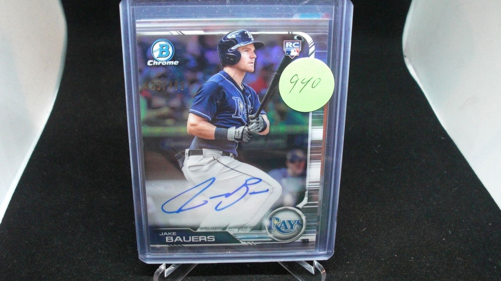 jake bauers bowman chrome silver rookie autoi 423/499 (1 of 1)