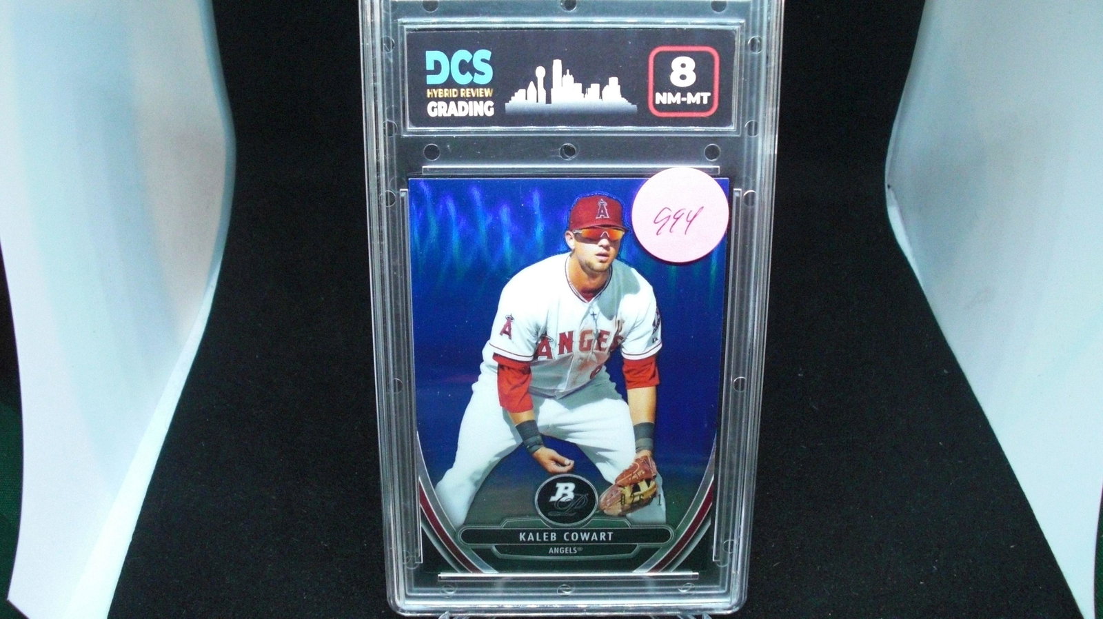 dcs graded 8 kaleb cowart refractor 026/199: dcs graded 8 kaleb cowart refractor 026/199