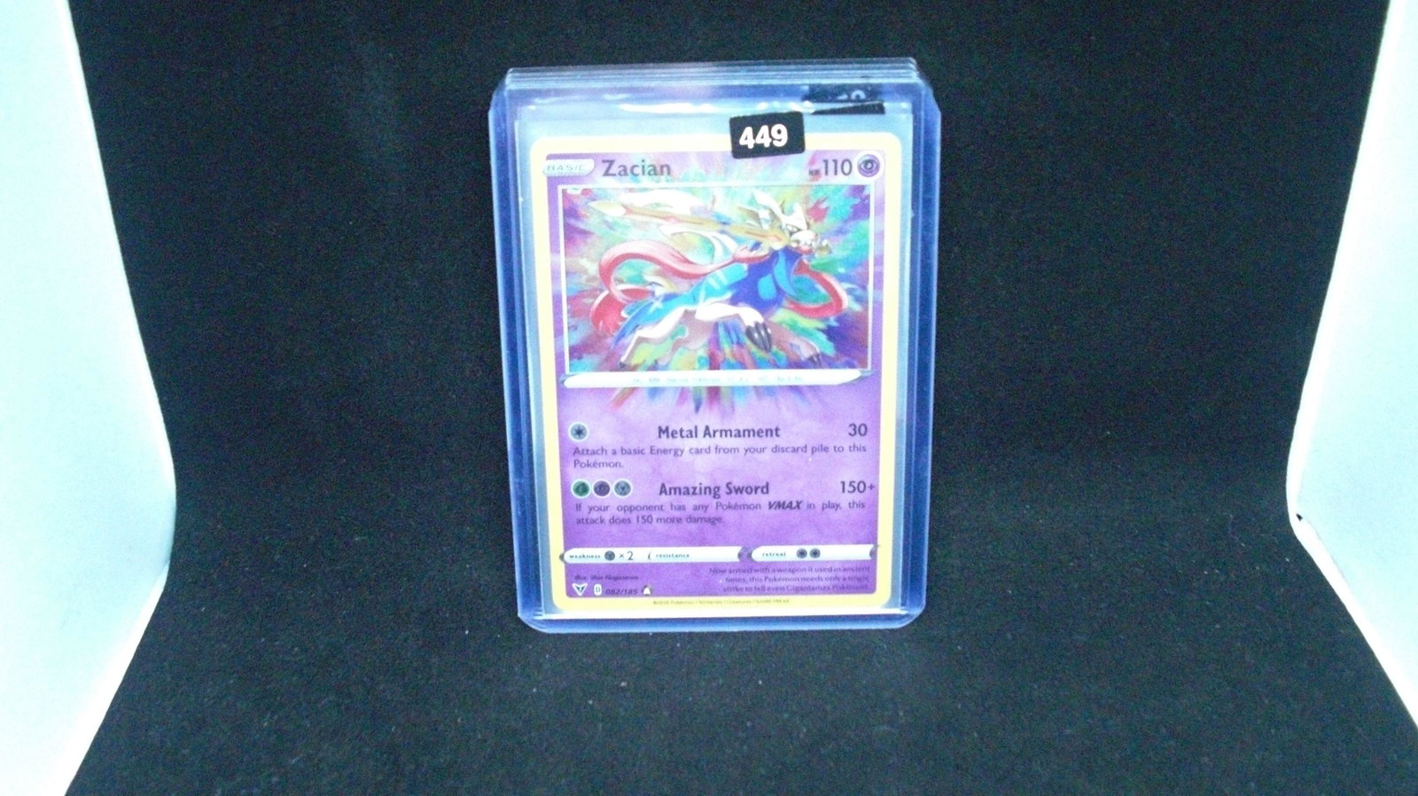 pokemon holo foil card zacian: in top loader