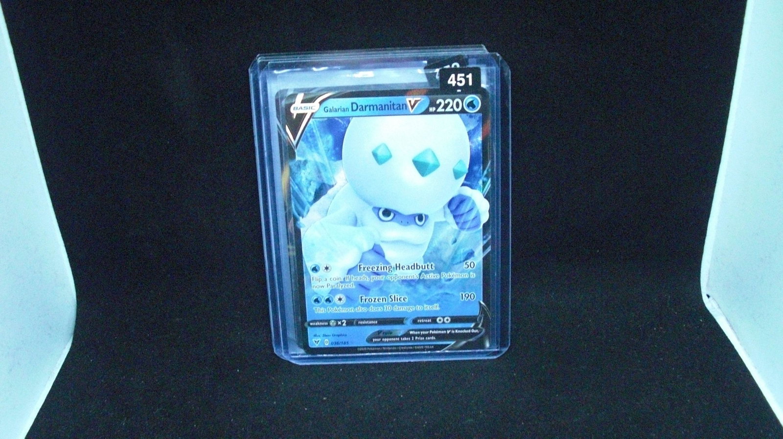 pokemon holo foil card darmantian: in top loader