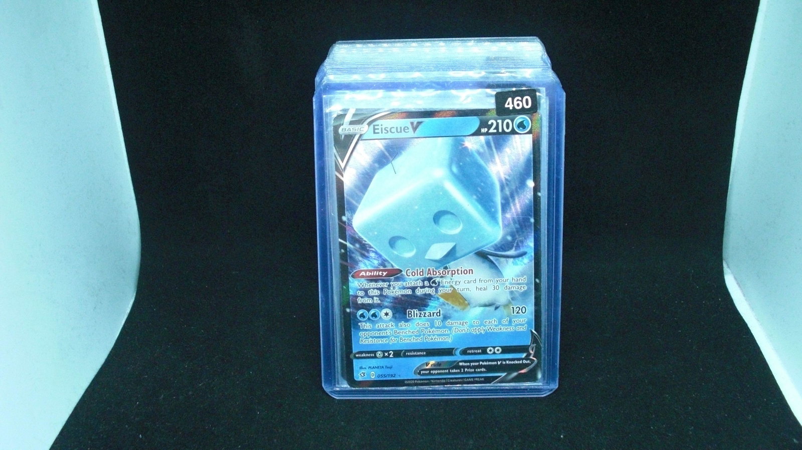 pokemon holo foil card eiscue: in top loader