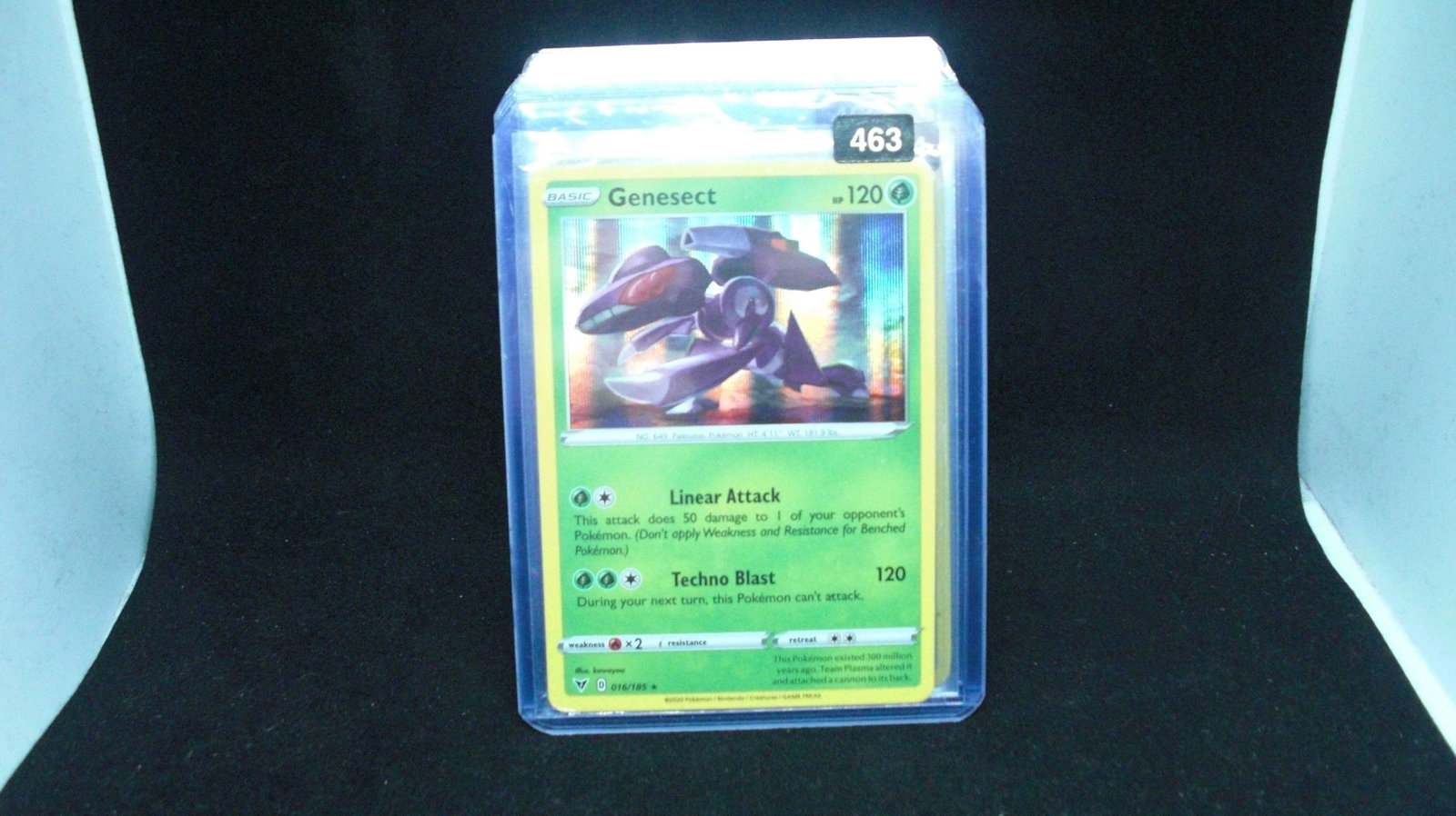 pokemon holo foil card genesect: in top loader