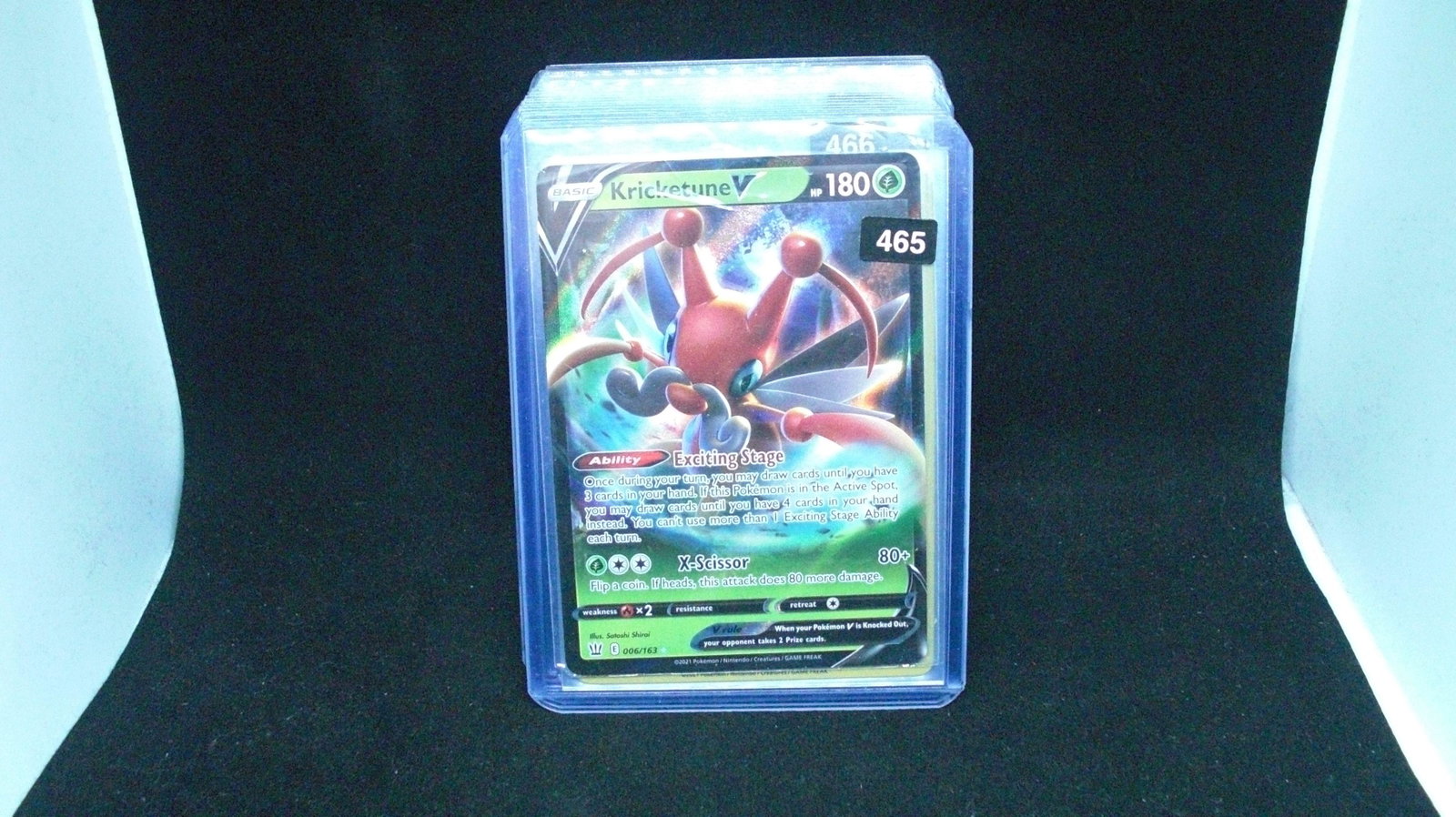 pokemon holo foil card kricketune: in top loader