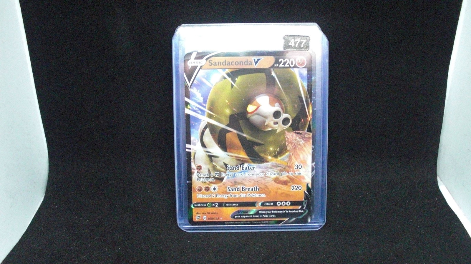 pokemon holo foil card sandaconda: in top loader