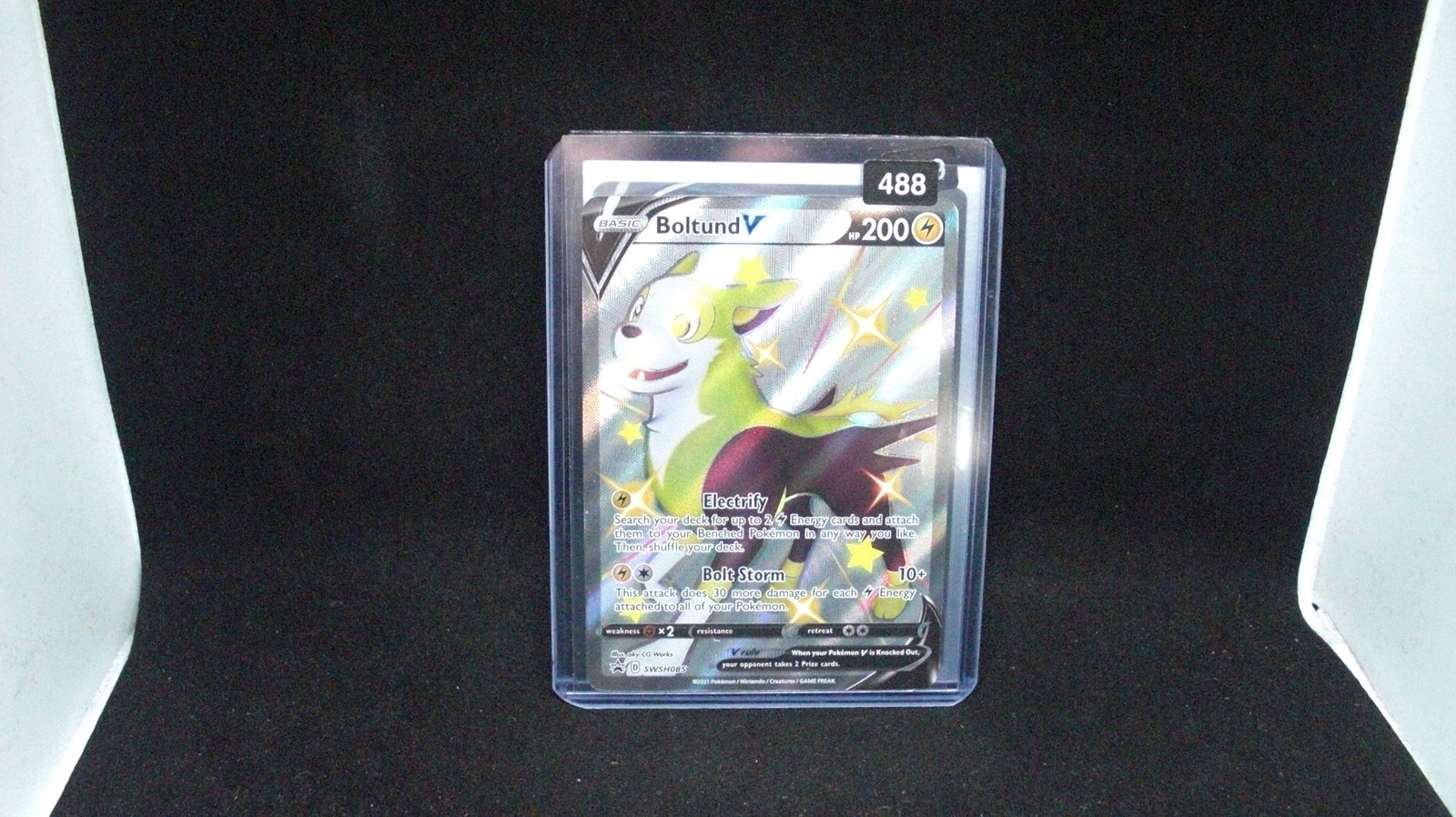 pokemon holo foil card boltund: in top loader