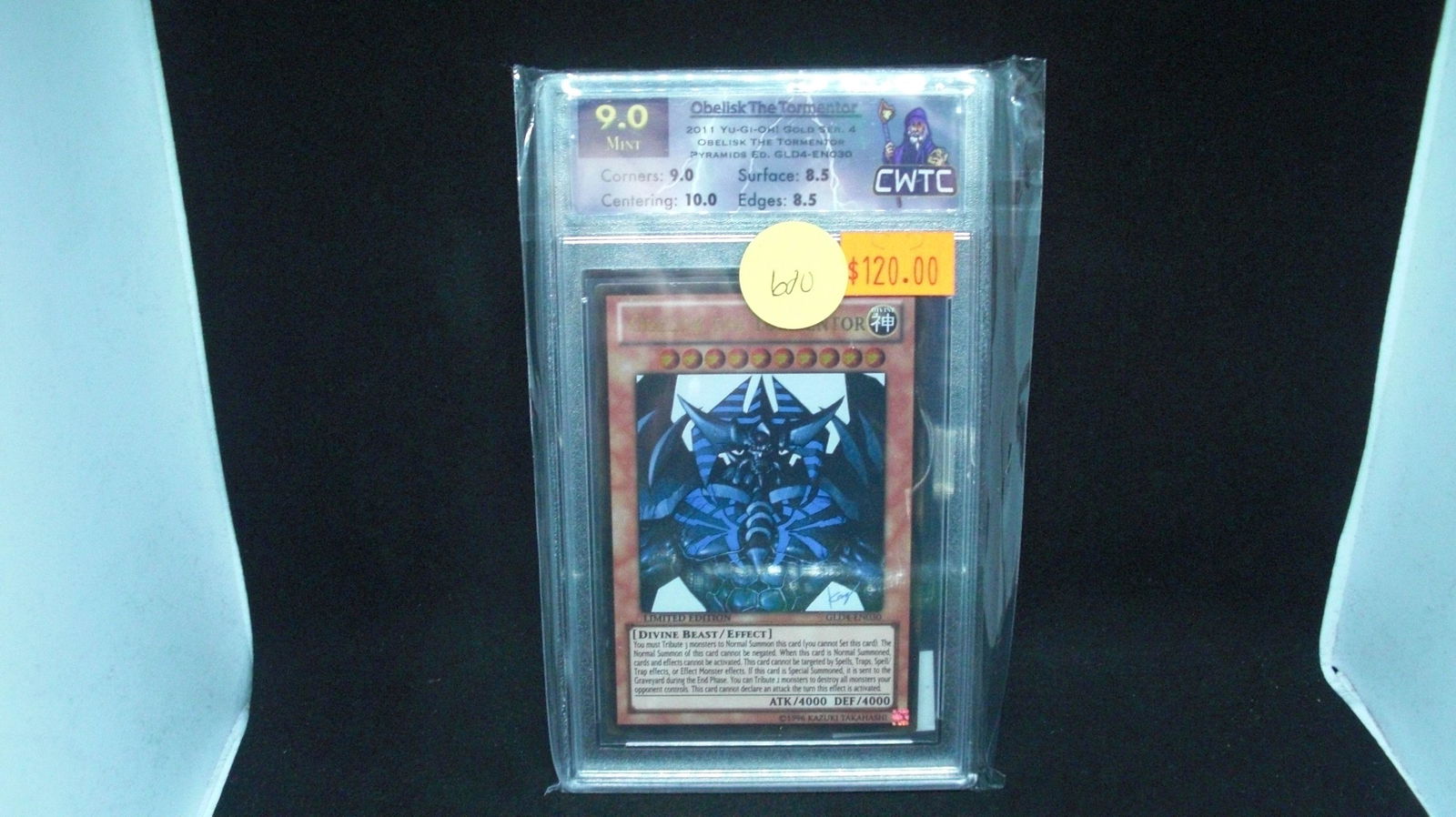 cwtc graded 9 yu-gi-oh card obelisk (1 of 1)