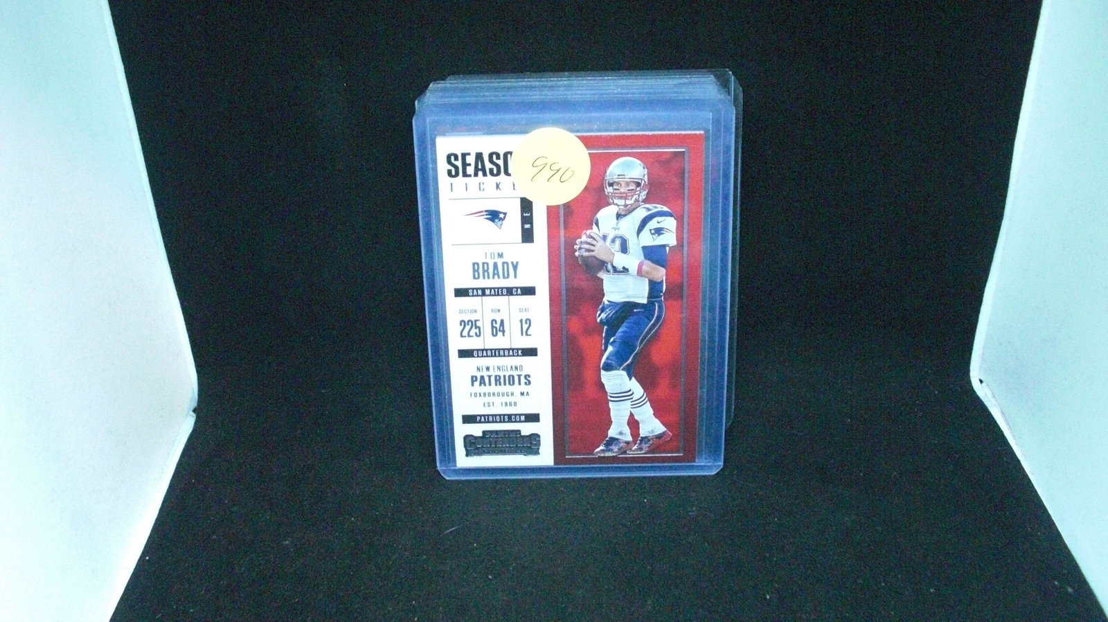 Tom Brady season ticket: in top loader