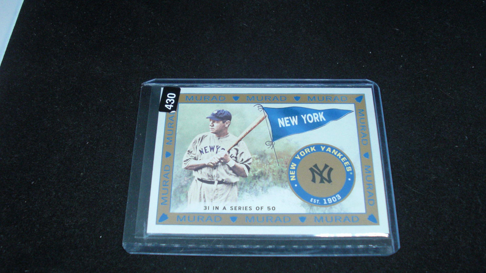 babe ruth yankees murad: in top loader