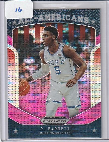 RJ Barrett pink hyper prizm rookie card (1 of 1)