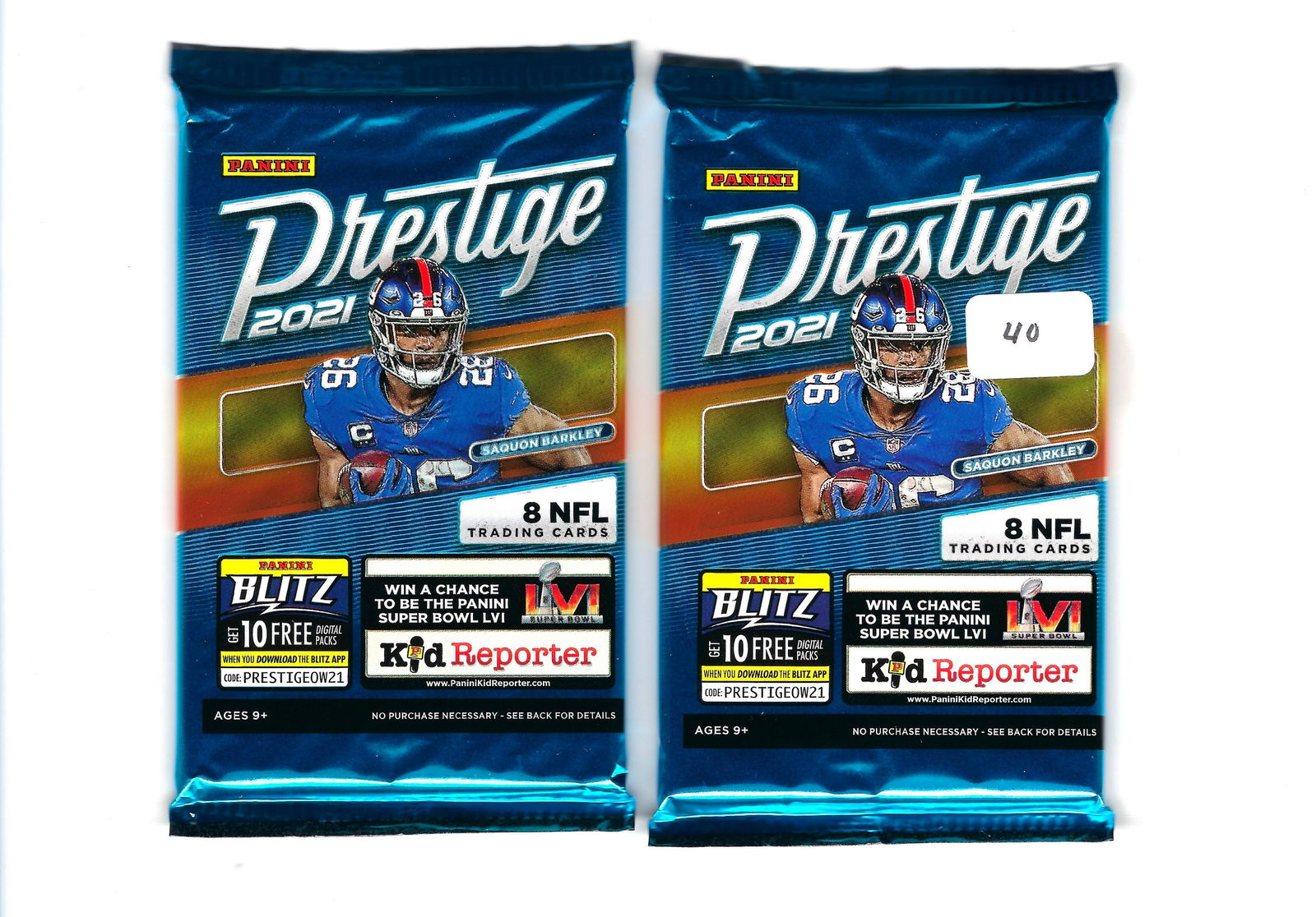 2 packs of 2021 prestige football cards (1 of 1)