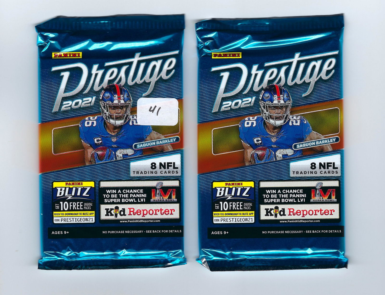2 packs of 2021 prestige football cards (1 of 1)