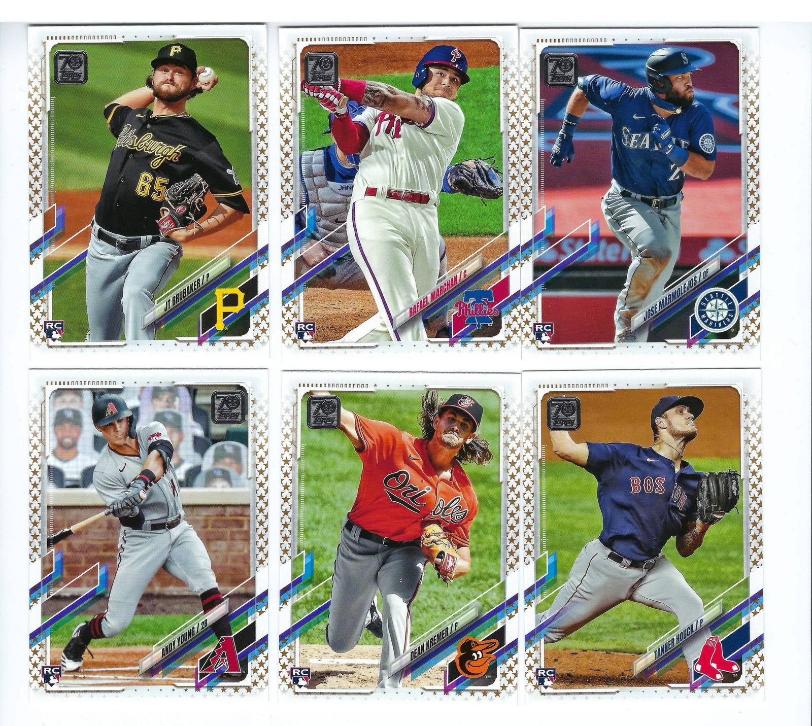 LOT OF 6 TOPPS BASEBALL ROOKIES STARS BORDER PARALLELS (1 of 1)