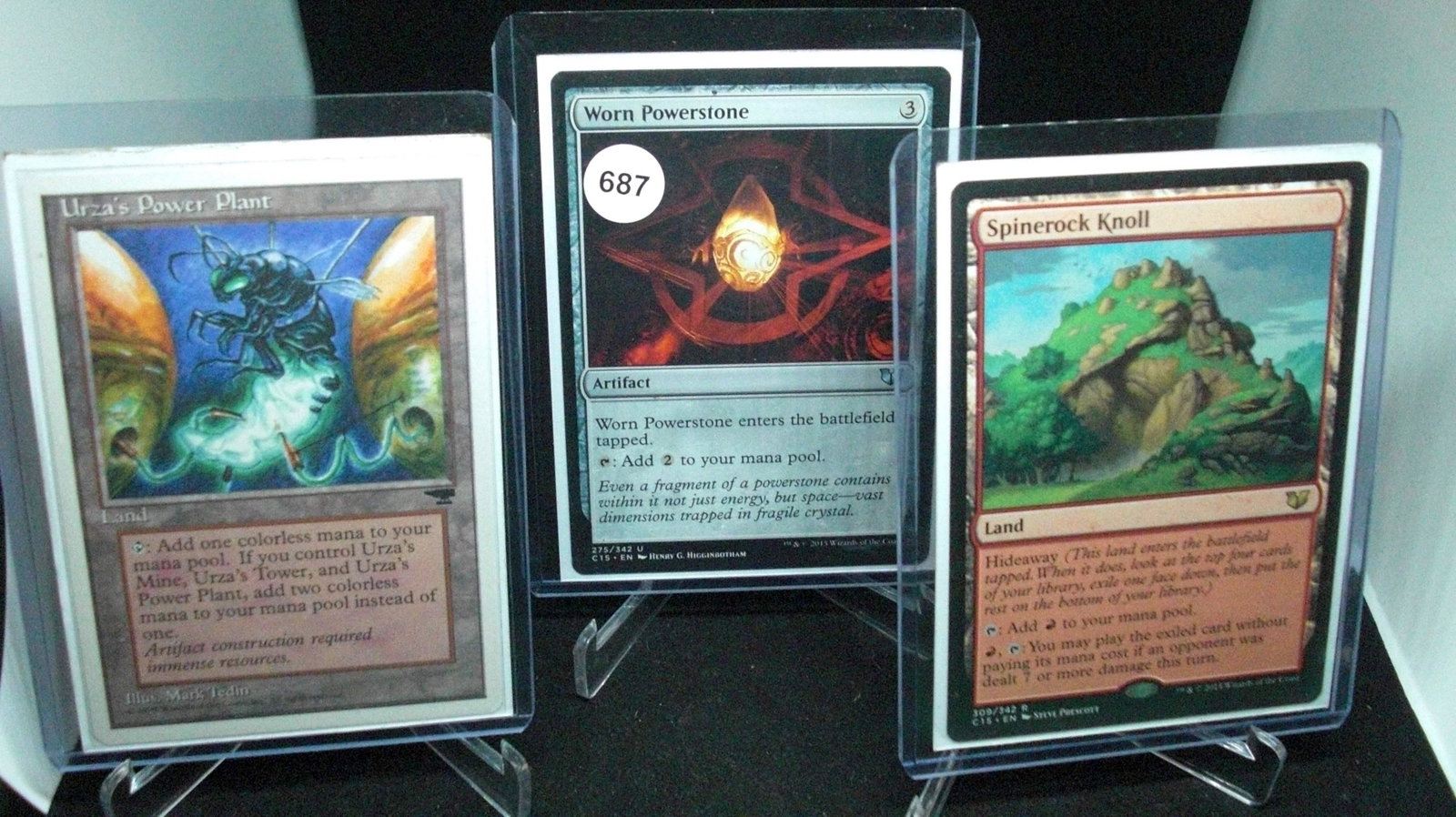 lot of 3 magic the gathering cards in top loaders: lot of 3 magic the gathering cards in top loaders