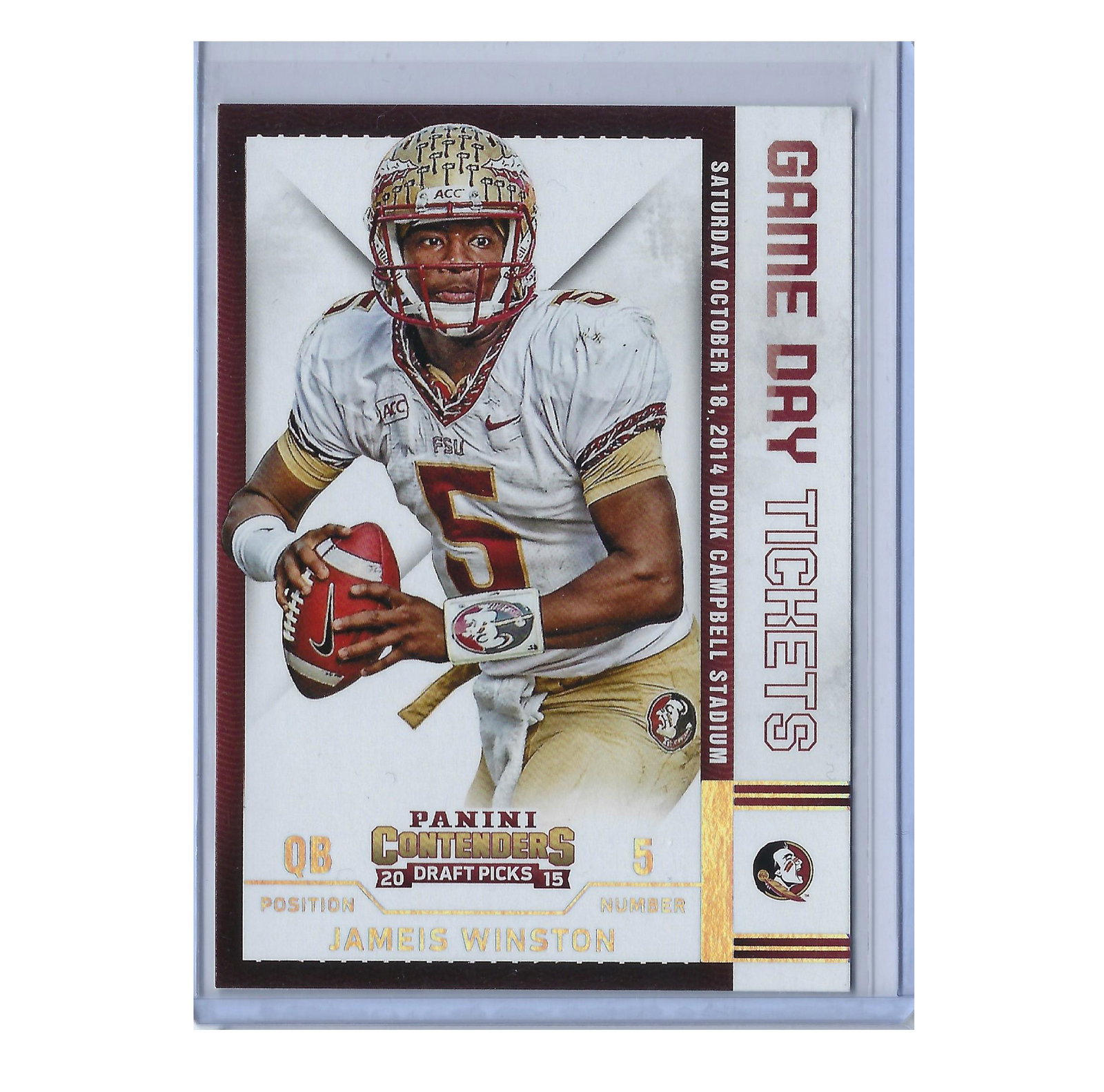 JAMEIS WINSTON GAME DAY ROOKIE TICKET: JAMEIS WINSTON GAME DAY ROOKIE TICKET