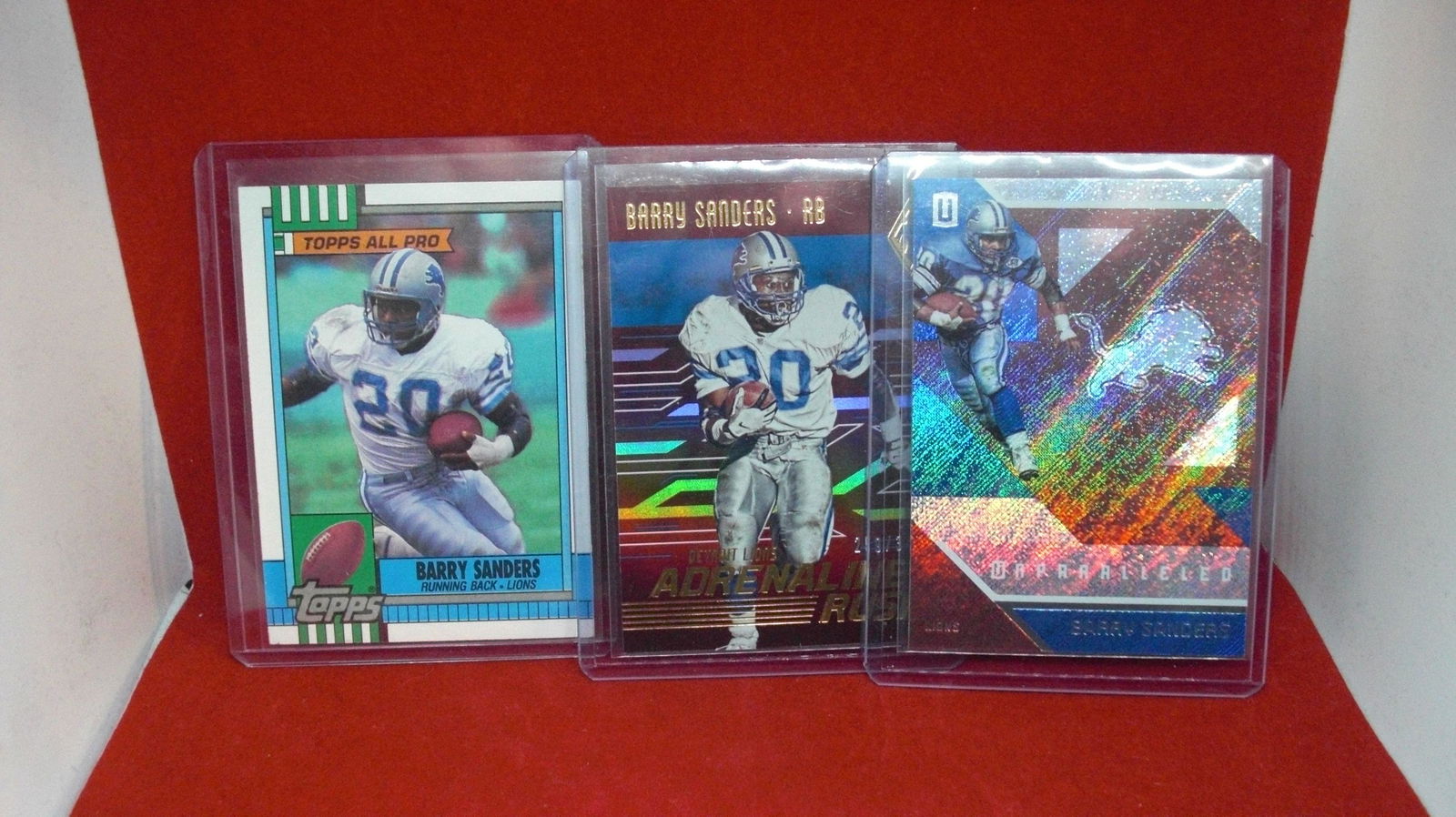 Lot of three Barry Sanders cards (1 of 1)