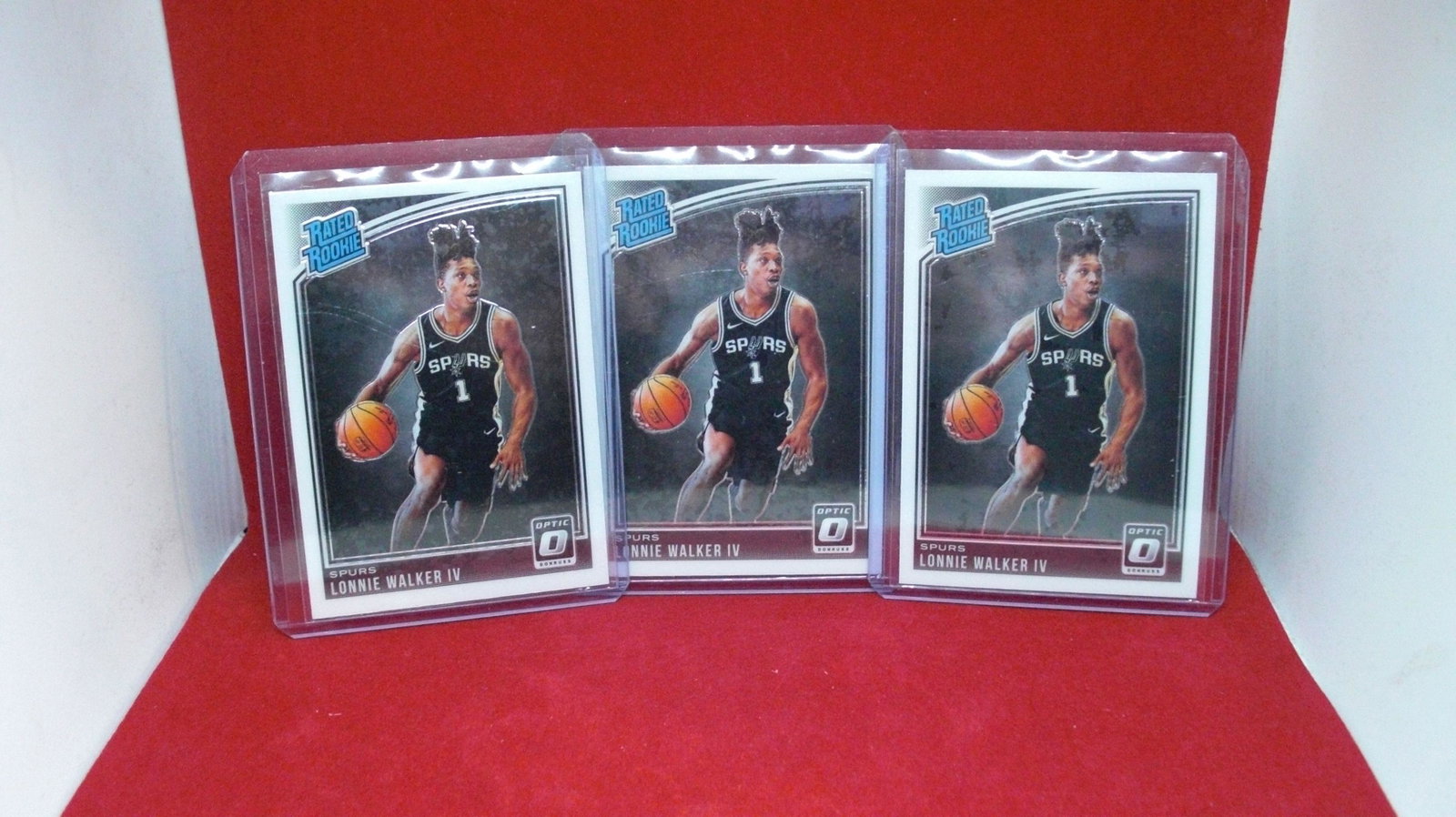 lonnie walker IV rated rookie cards (3): in top loader