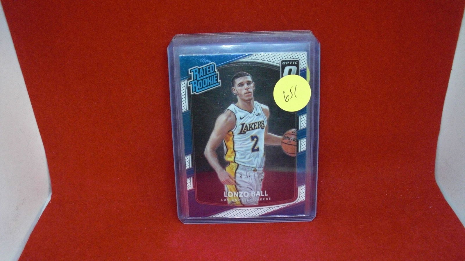 lonzo ball optic rated rookie: in top loader