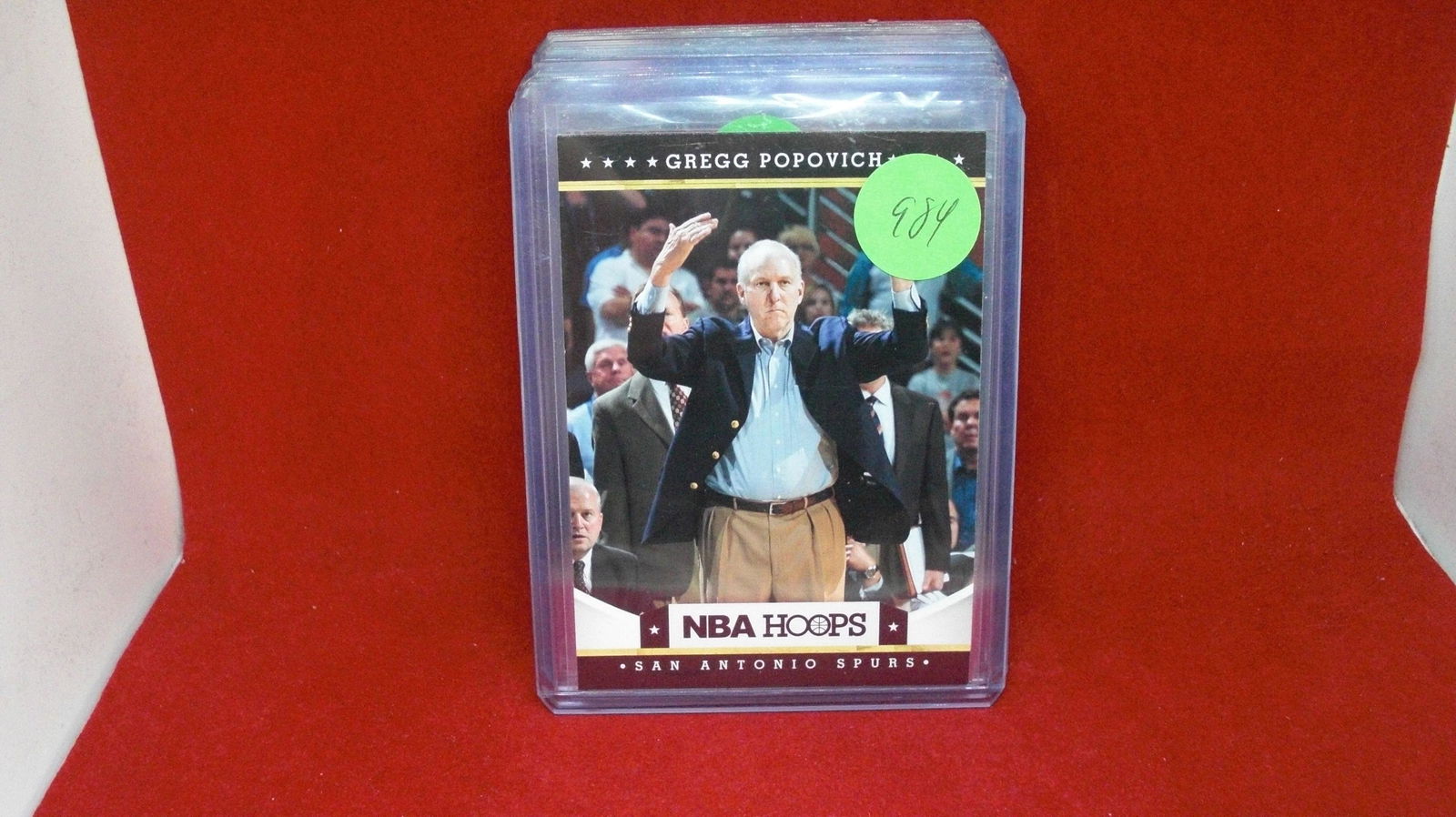 nba hoops coach pop card spurs: in top loader