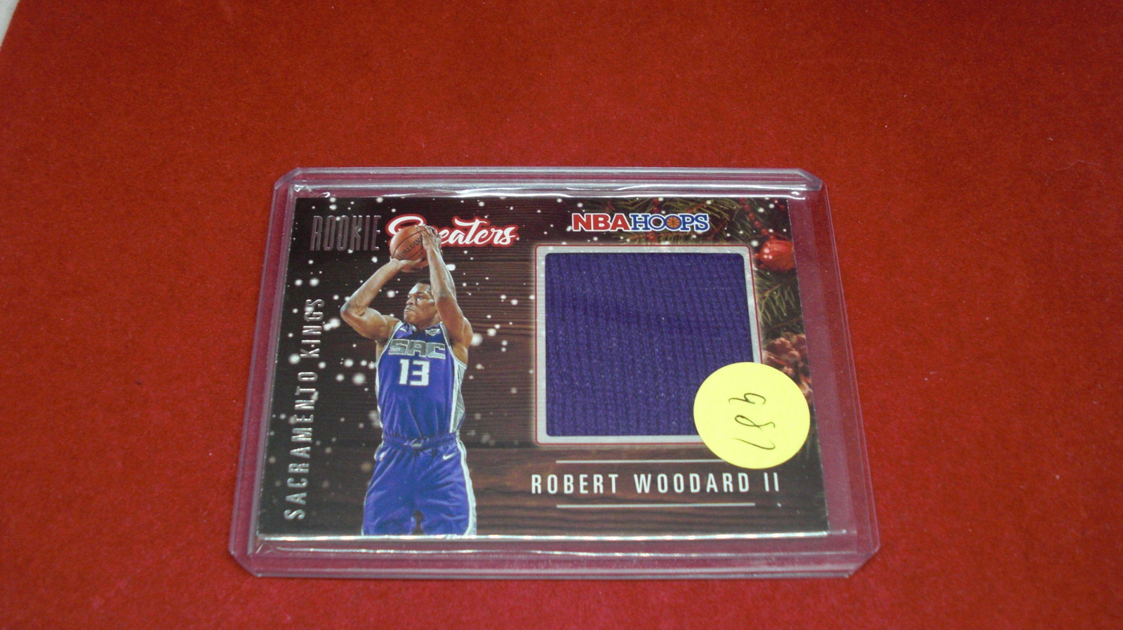robert woodard II rookie sweater relic: in top loader