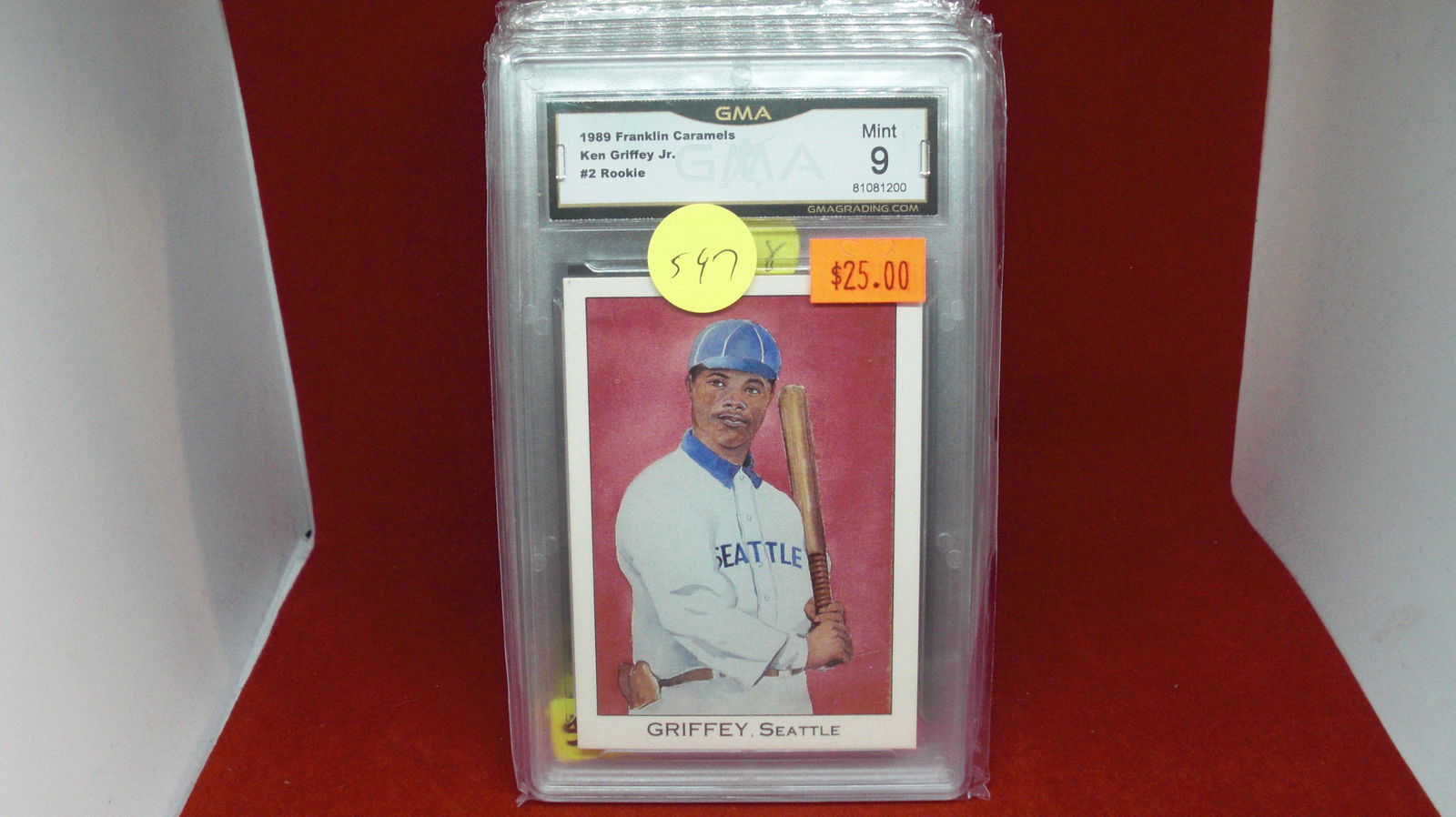 GMA graded 9 mint 1989 ken griffey jr frankin caramels (1 of 1)