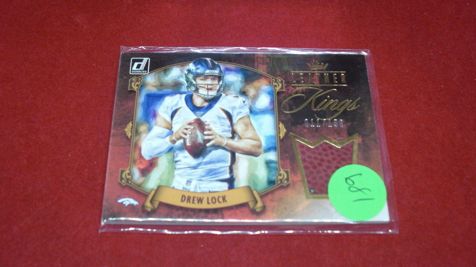 drew lock football relic card (1 of 1)