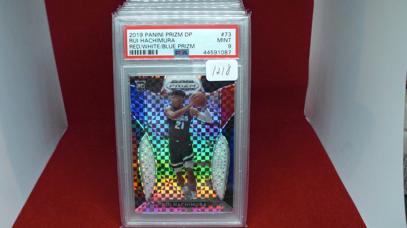 psa 9 mint rui hachimura red white blue checker (1 of 1)