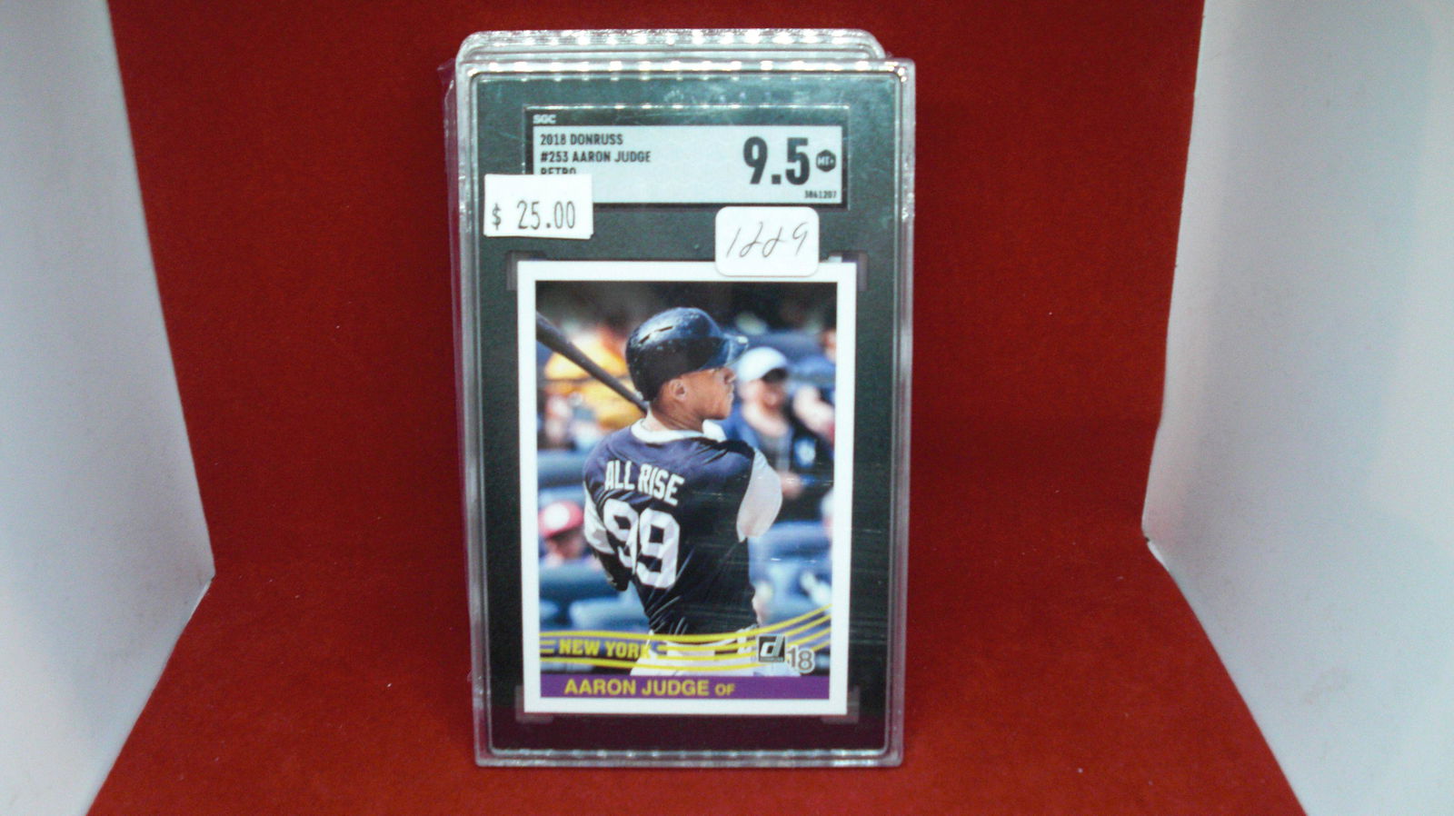 sgc graded 9.5 aaron judge 2018 donruss (1 of 1)
