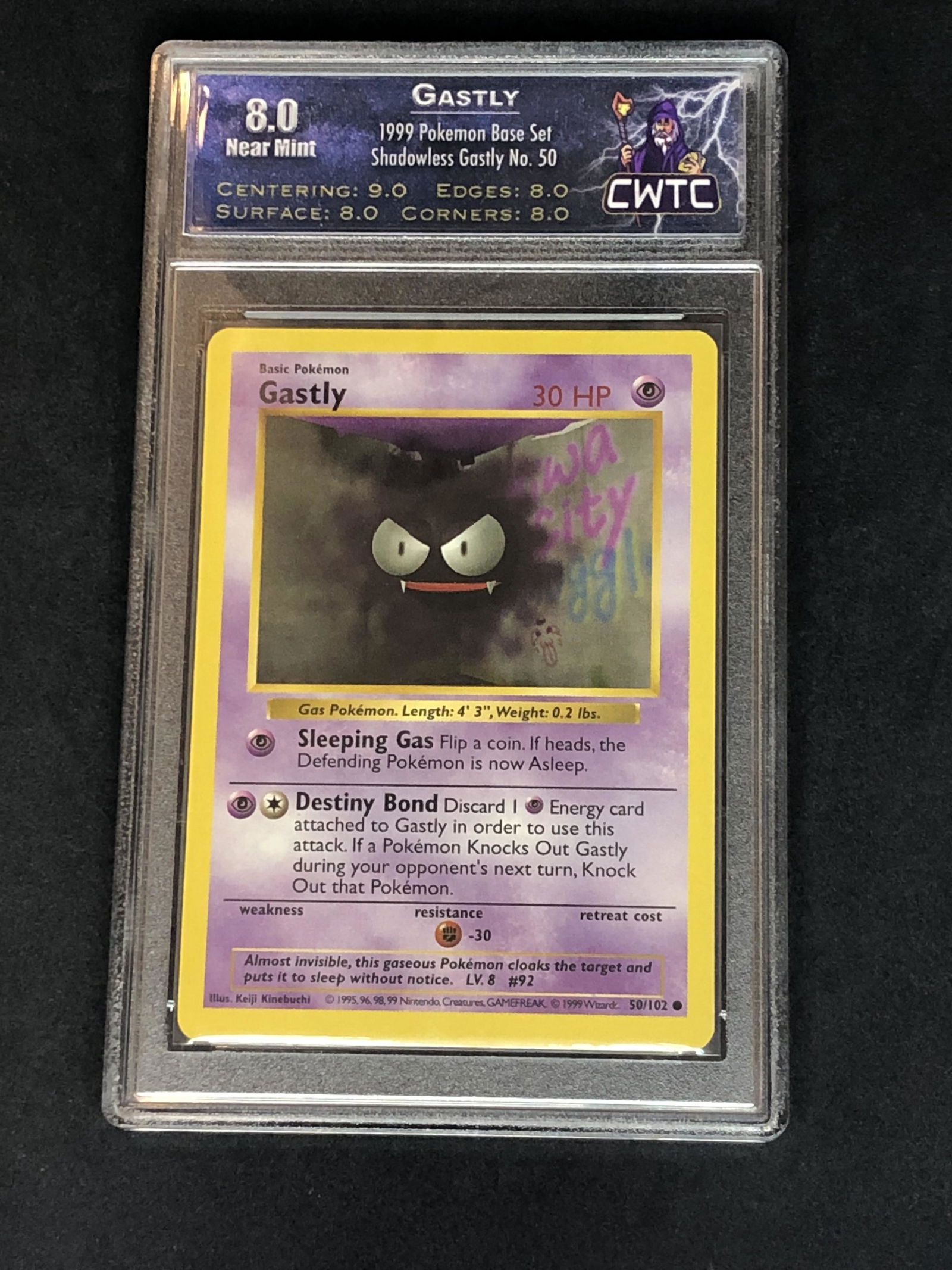 Base Set Shadowless Gastly CWTC 8 (1 of 1)