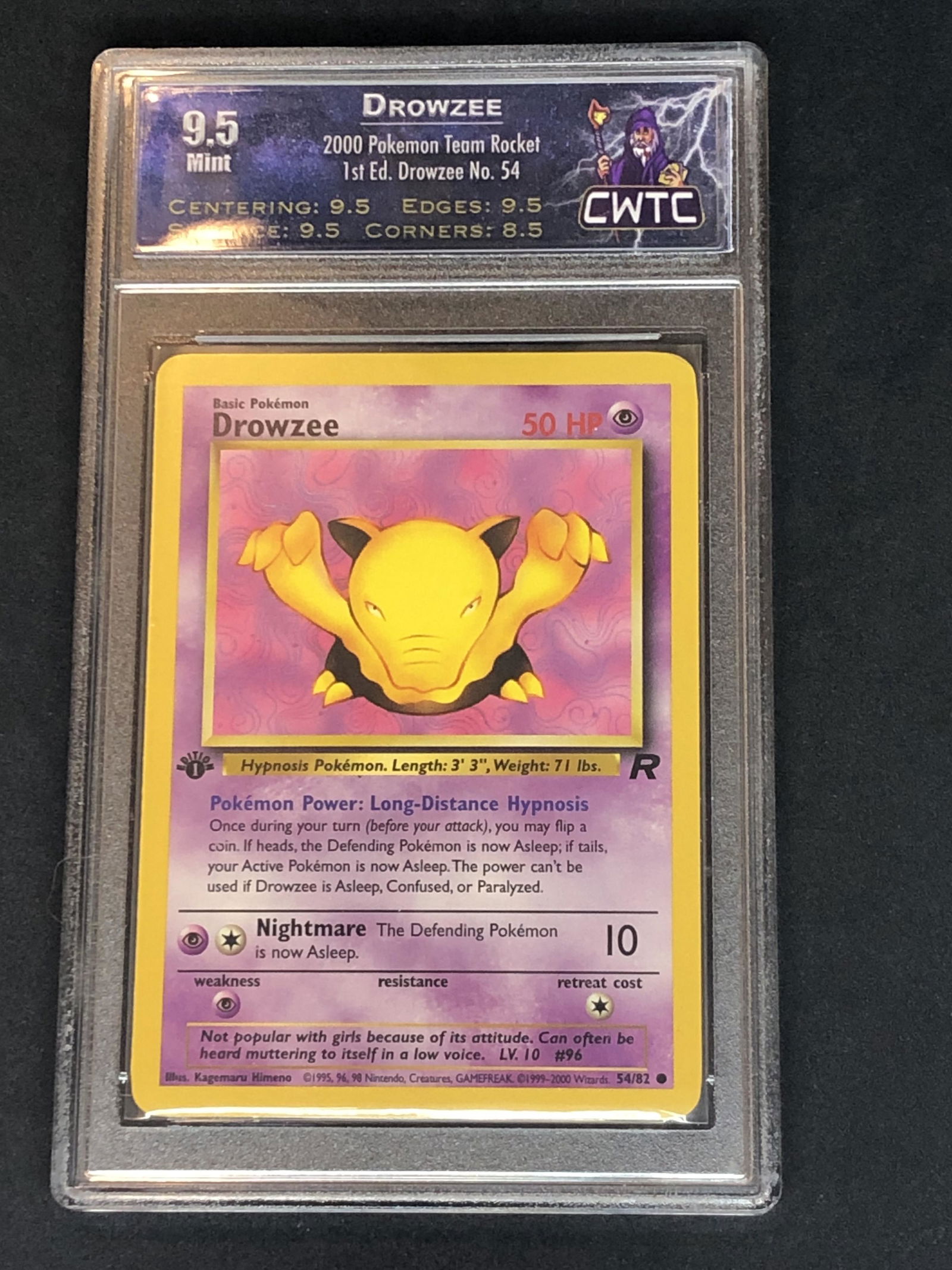 1st Edition Team Rocket Drowzee CWTC 9.5 (1 of 1)