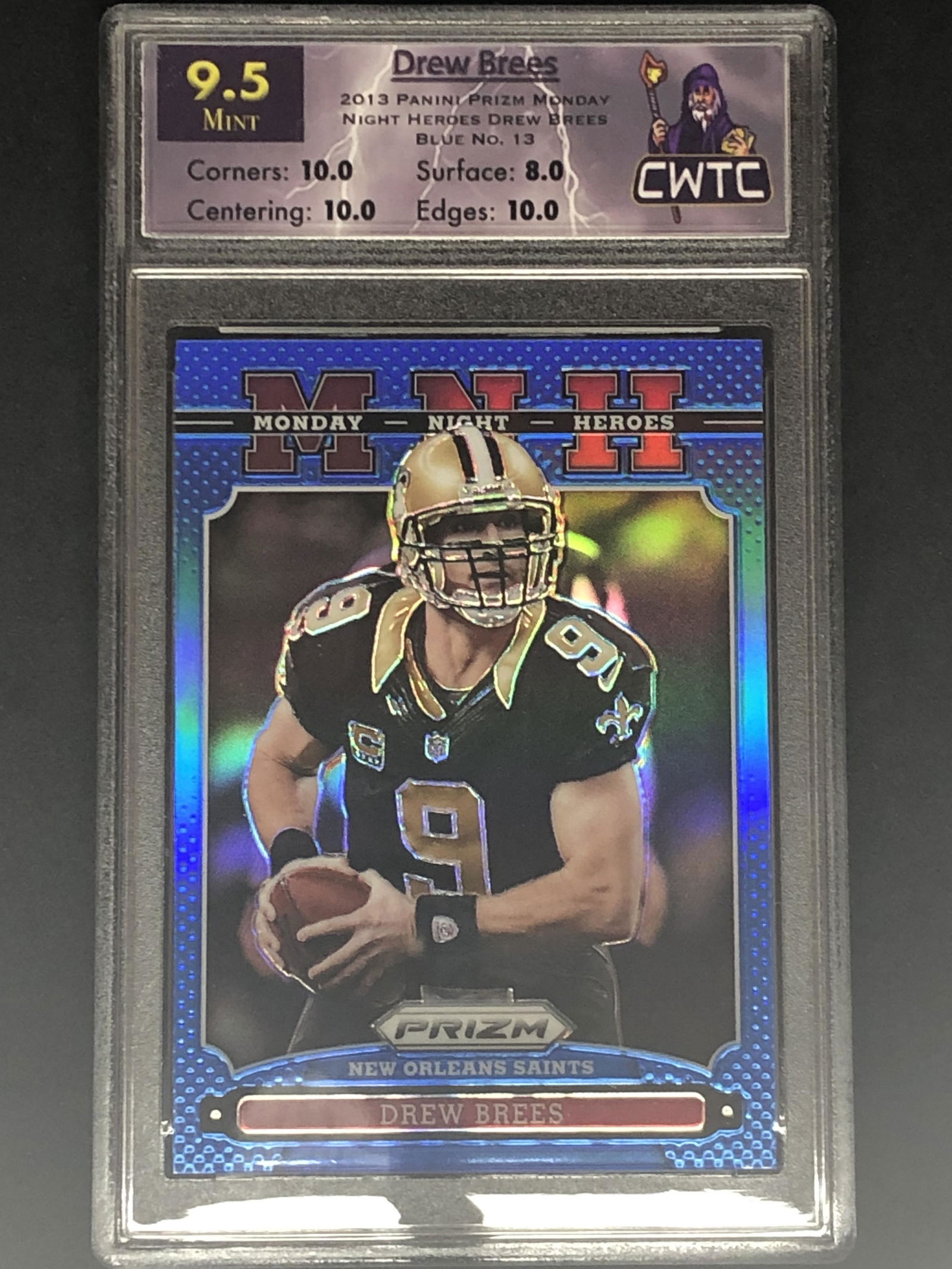 Drew Brees Panini Prizm Blue CWTC 9.5 (1 of 1)