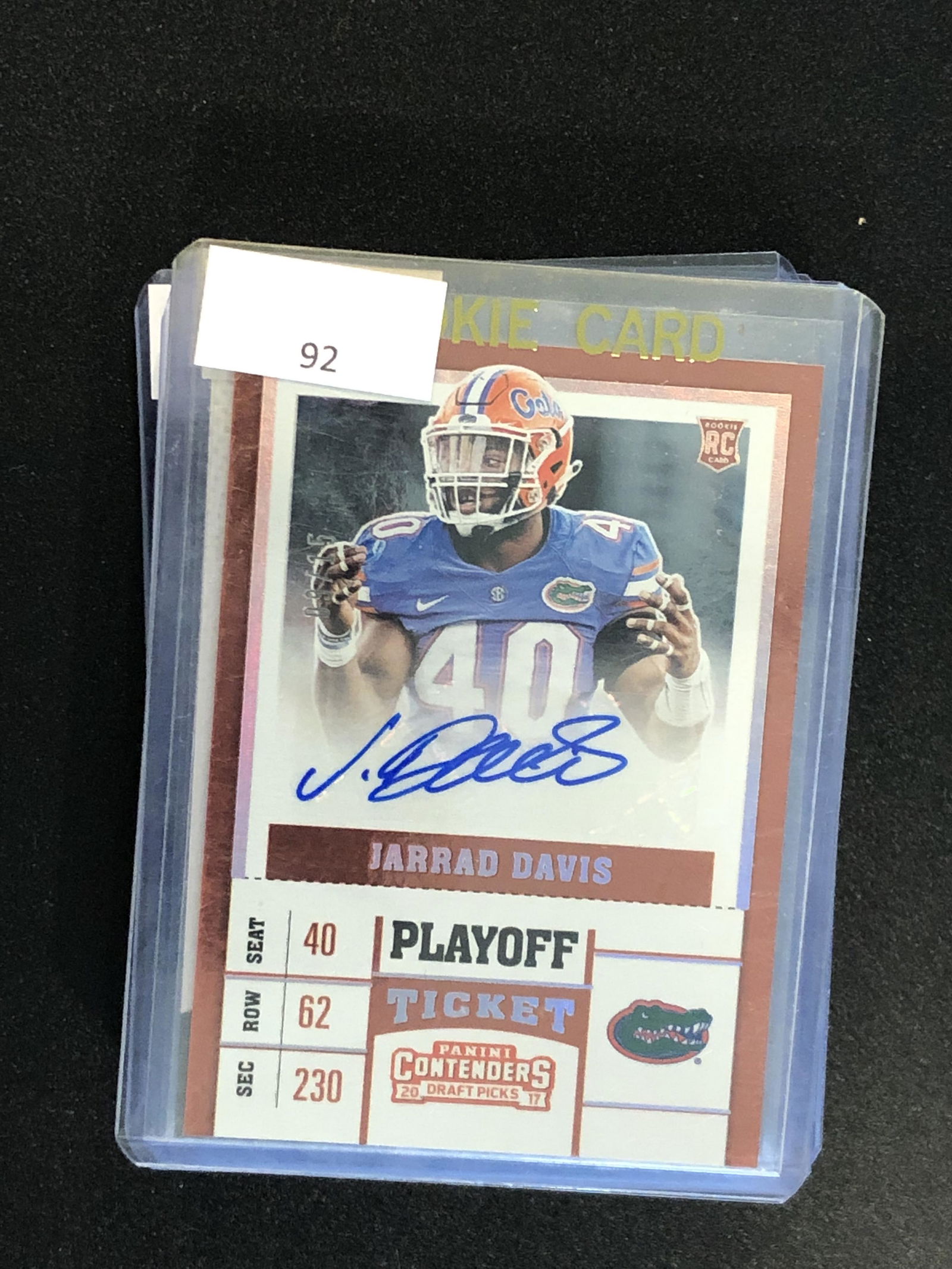 Jarrad Davis Panini Contenders Auto Rookie (1 of 1)