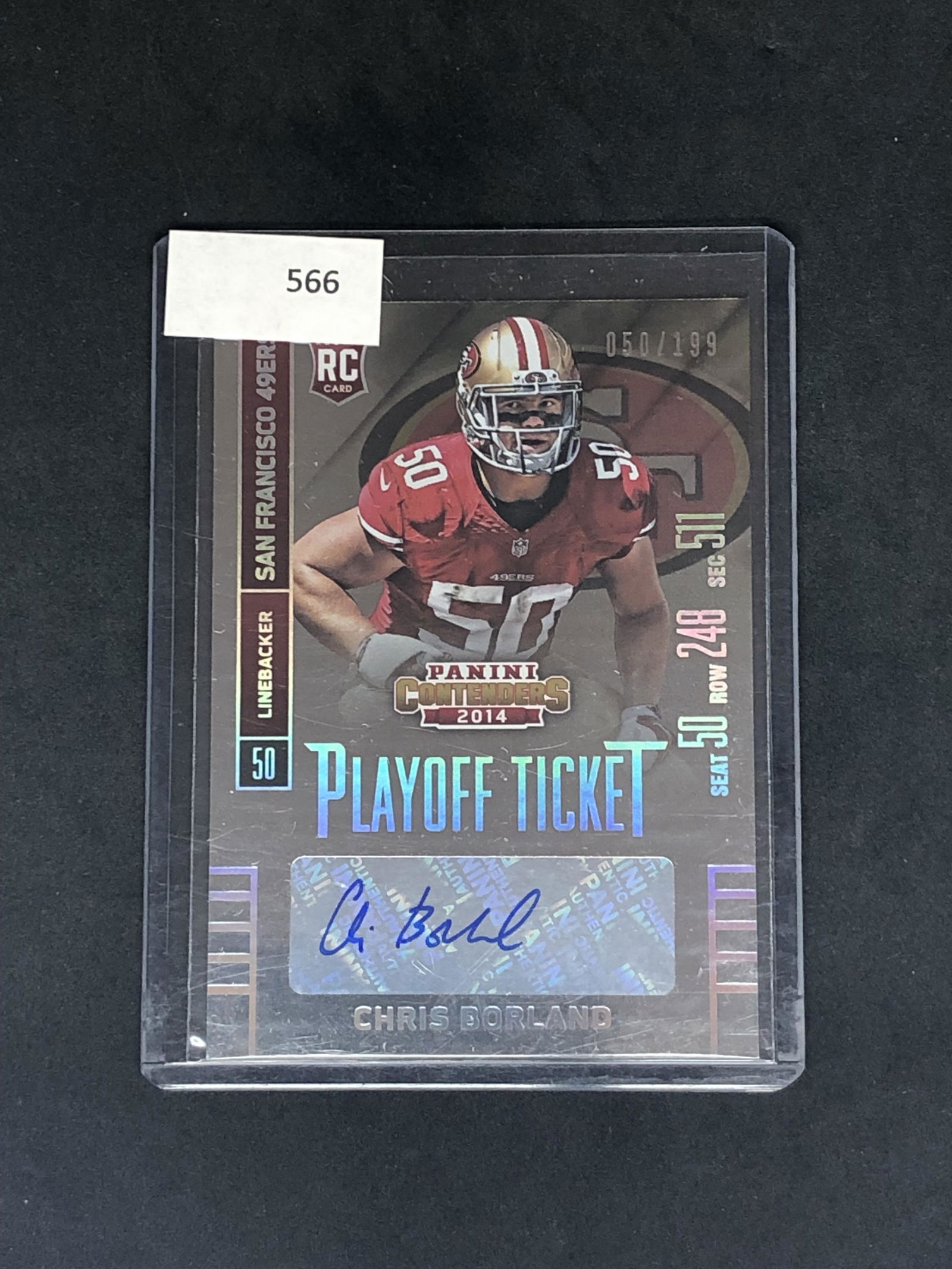 Chris Borland Panini Contenders Auto Rookie (1 of 1)
