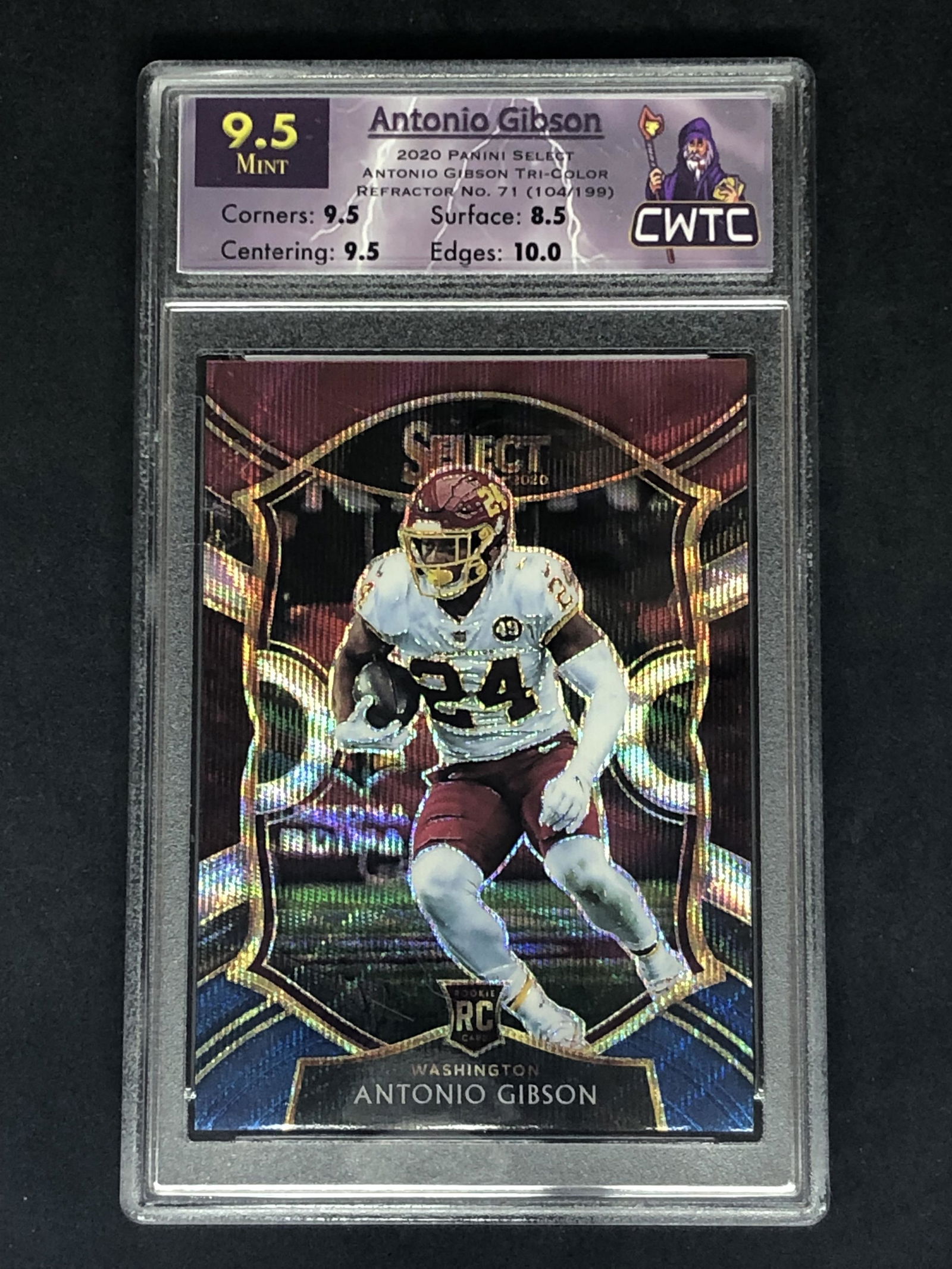 Antonio Gibson Panini Select Tri-Color Rookie CWTC 9.5 (1 of 1)