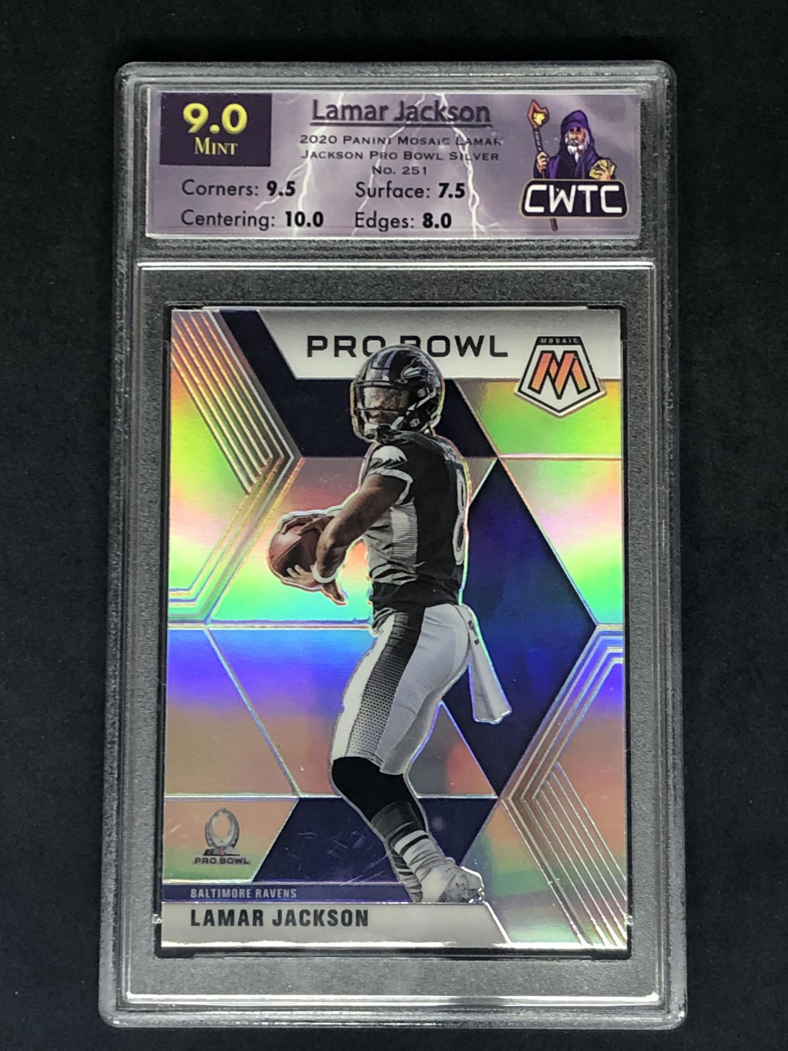 Lamar Jackson Panini Mosaic Silver CWTC 9 (1 of 1)