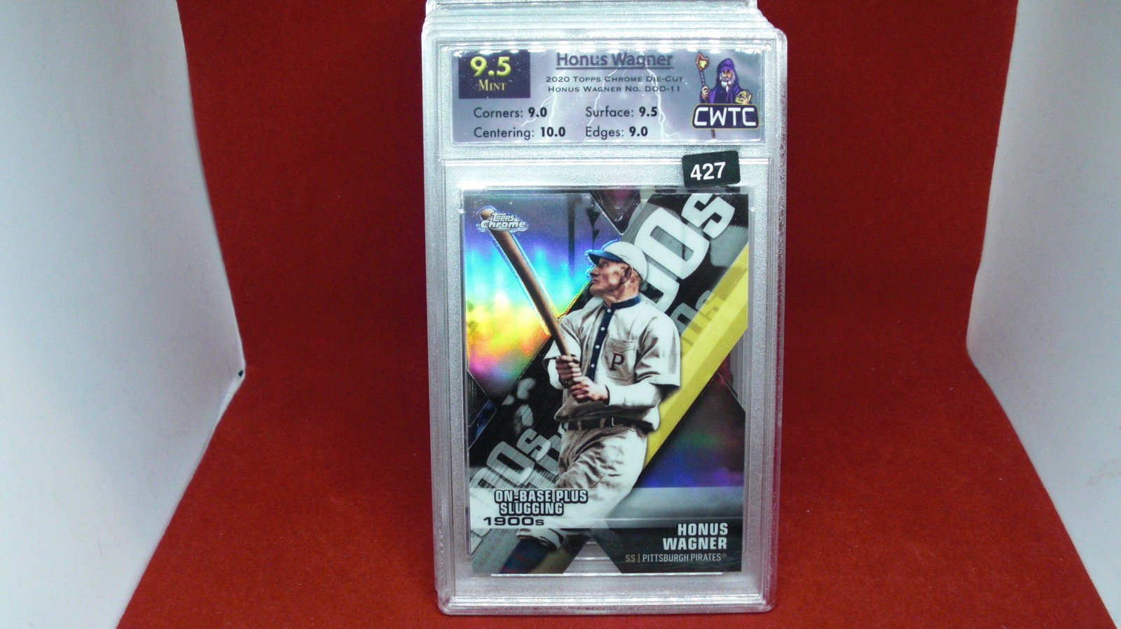 cwtc graded 9.5 honus wagner die cut: graded trading card