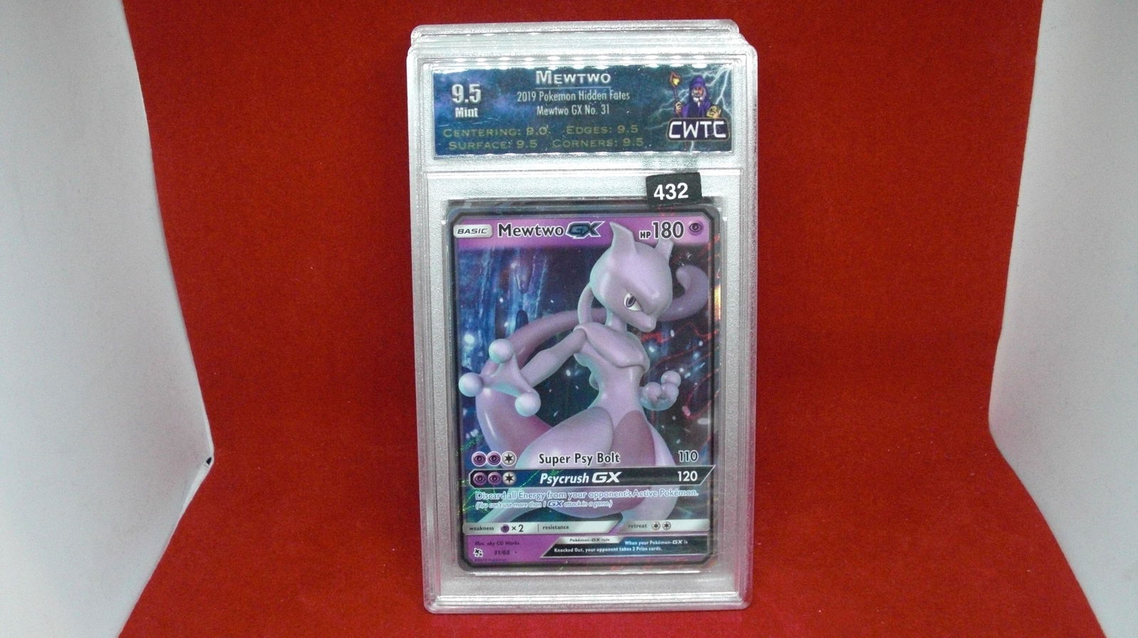 cwtc graded 9.5 mewtwo gx card (1 of 1)
