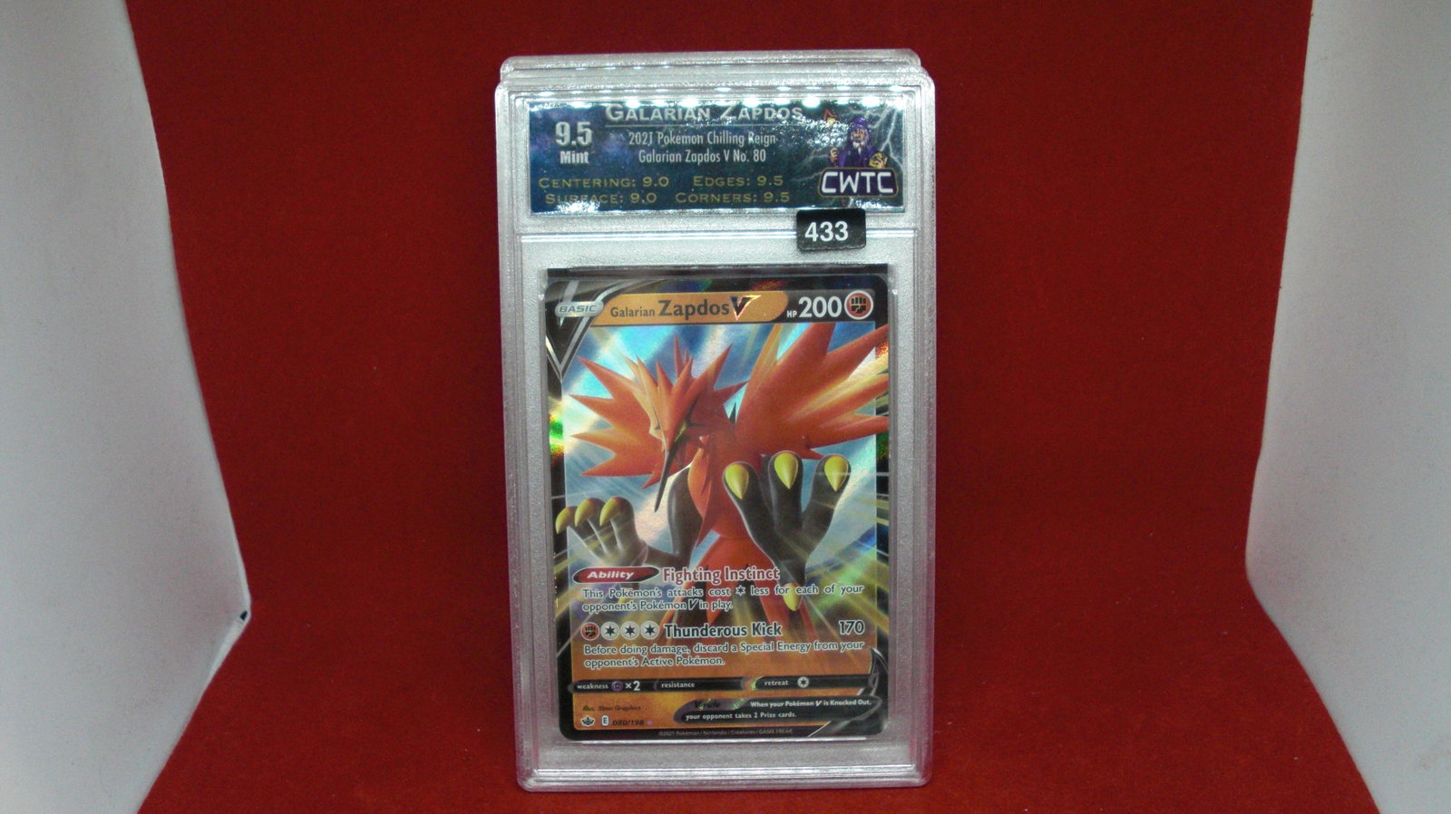 cwtc graded galarian zapados holo foil: graded trading card