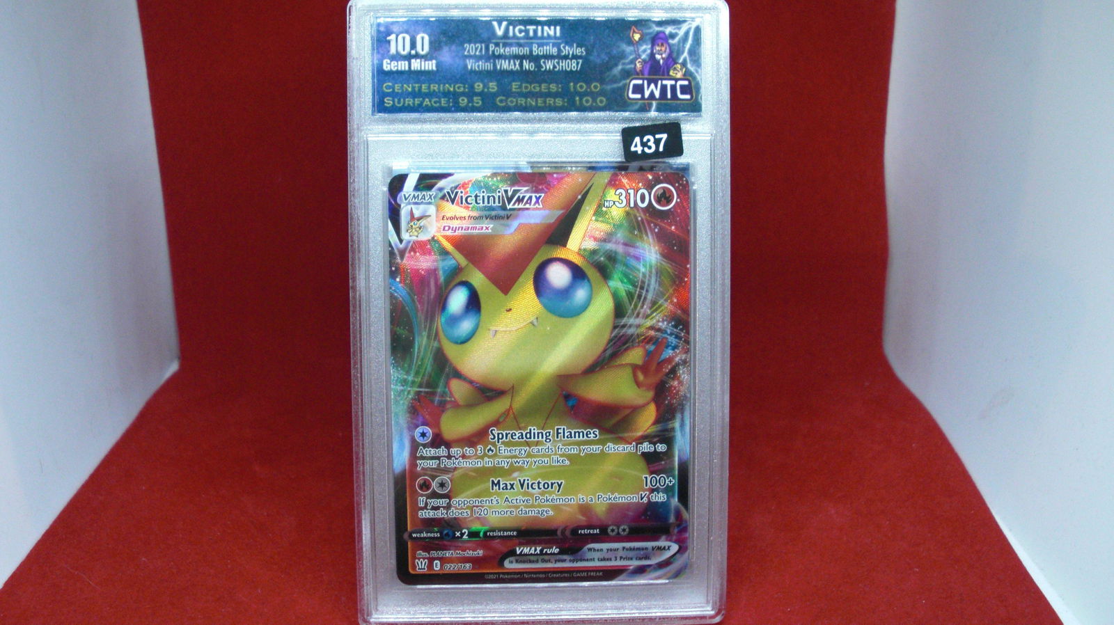 cwtc graded 10 gem victini vmax foil card (1 of 1)